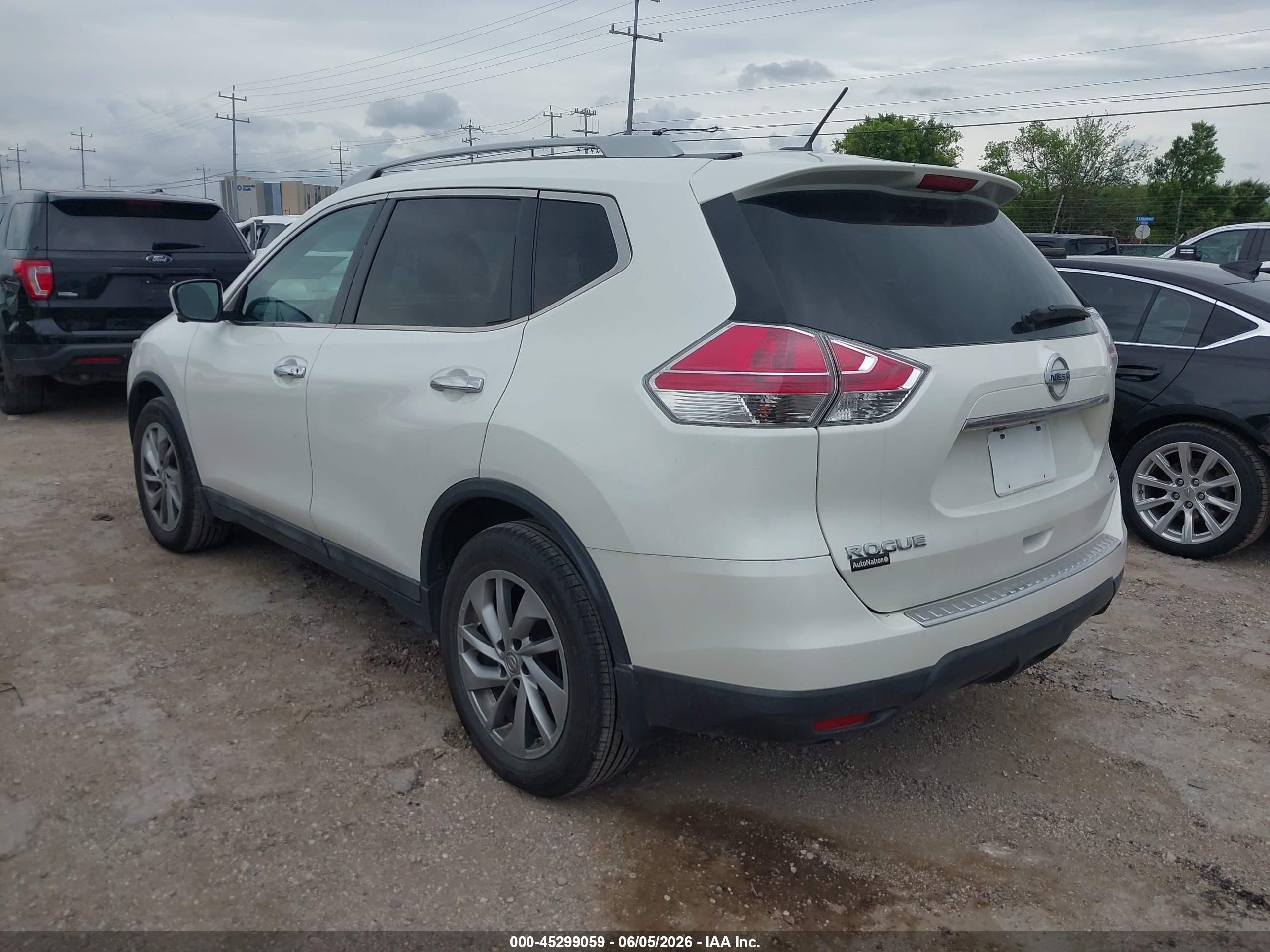 2015 Nissan Rogue Sl White vin: 5N1AT2MT0FC754594