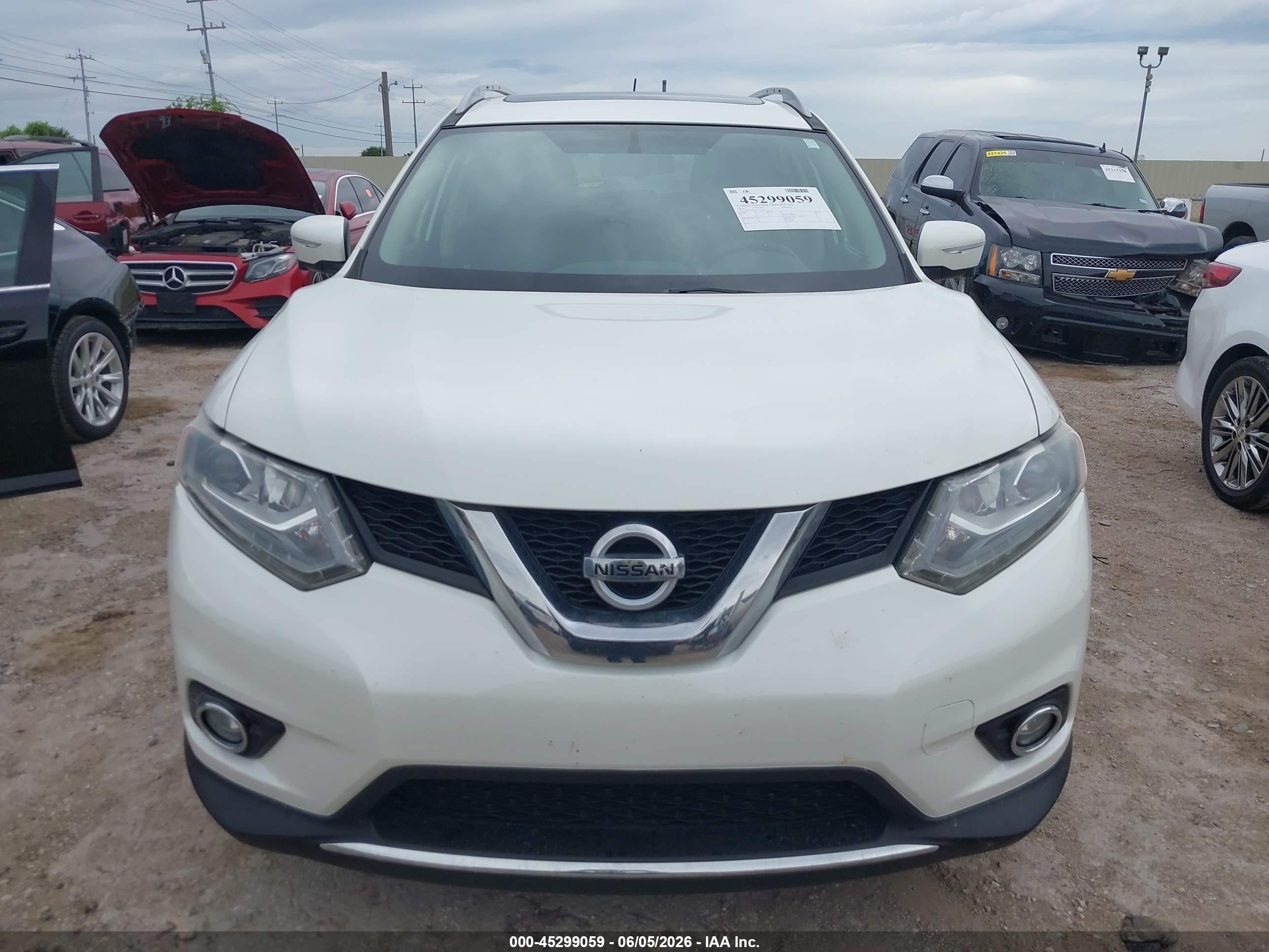 2015 Nissan Rogue Sl White vin: 5N1AT2MT0FC754594