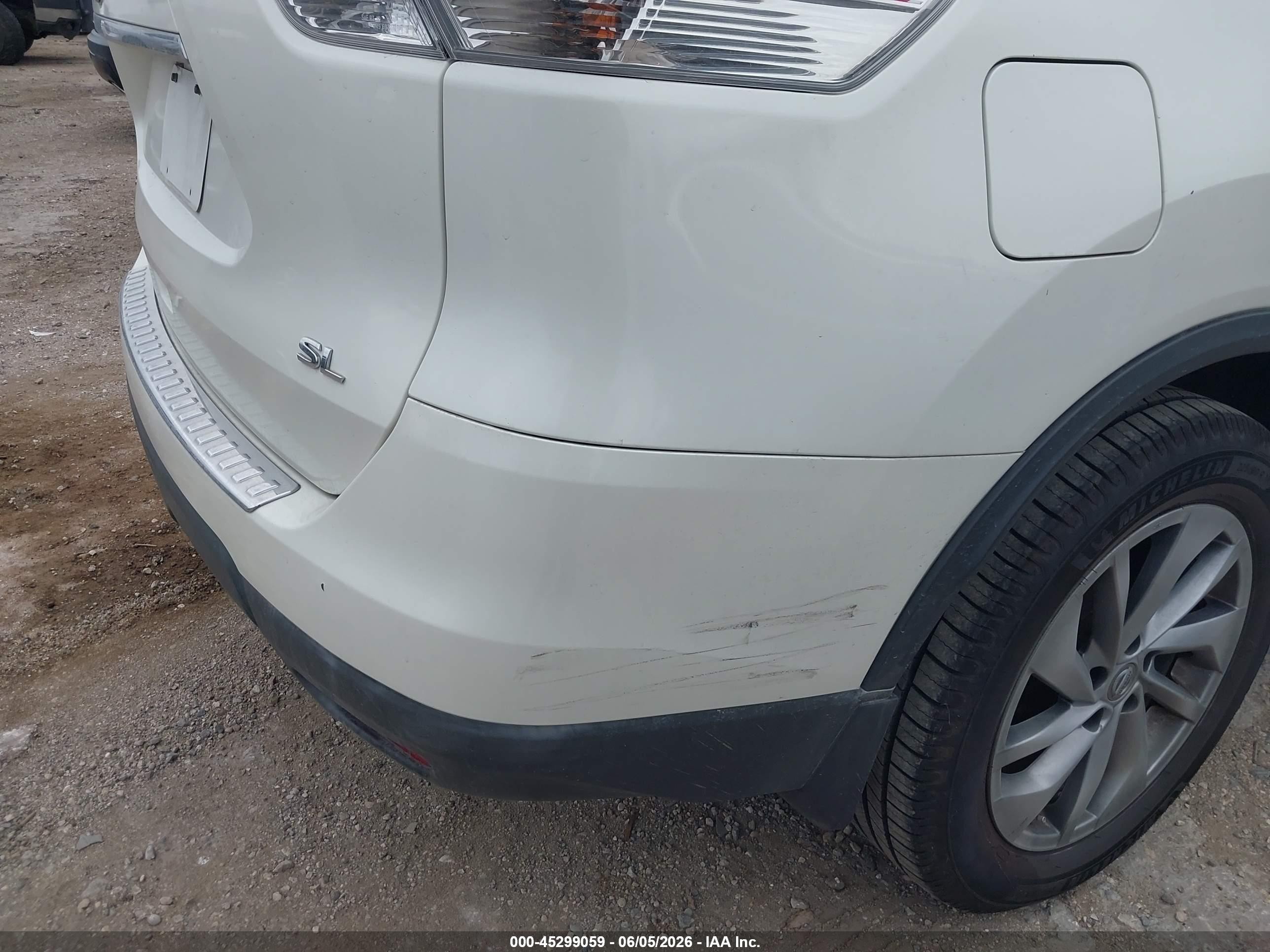 2015 Nissan Rogue Sl White vin: 5N1AT2MT0FC754594