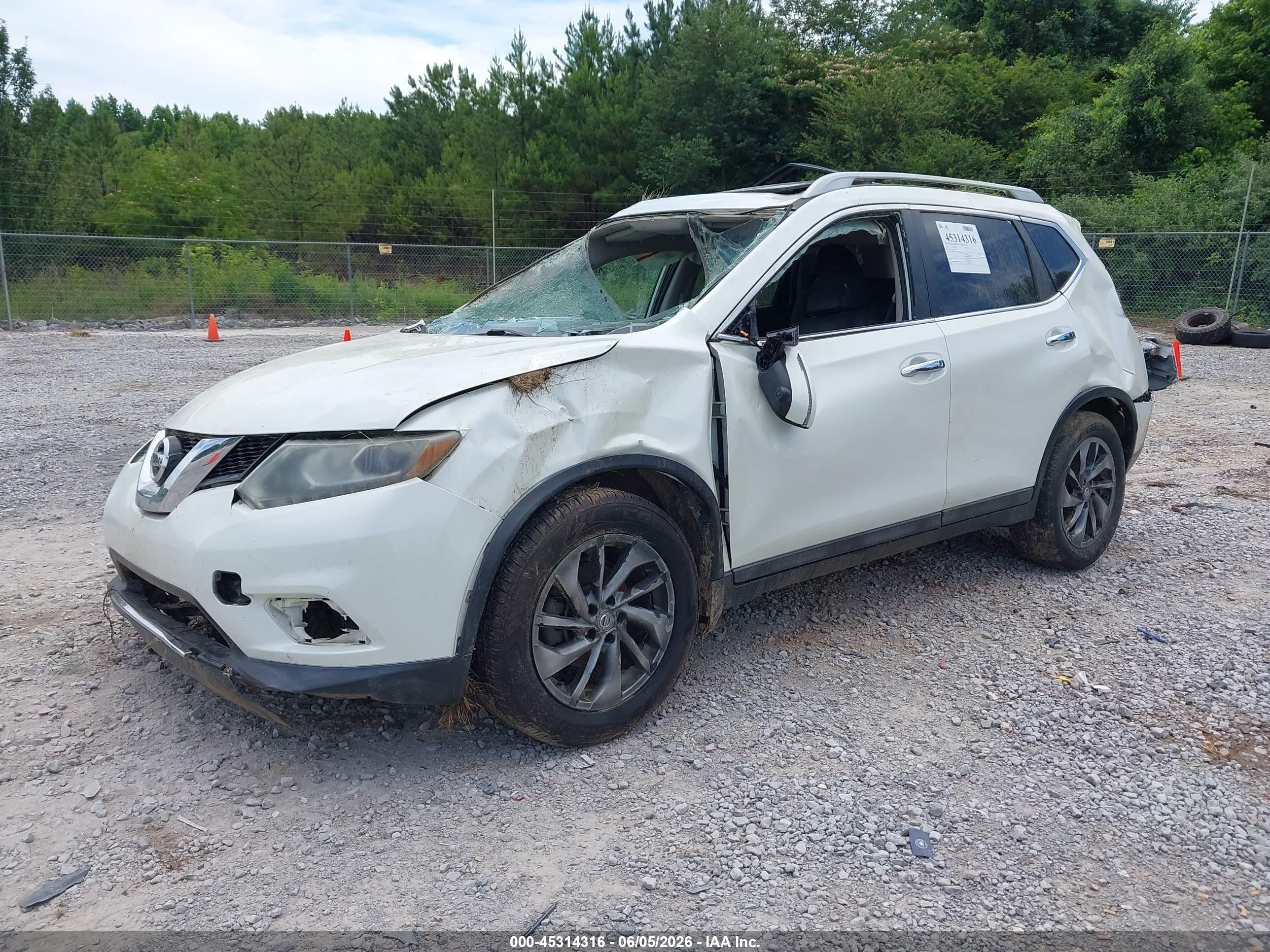 2015 Nissan Rogue Sl White vin: 5N1AT2MT0FC857952