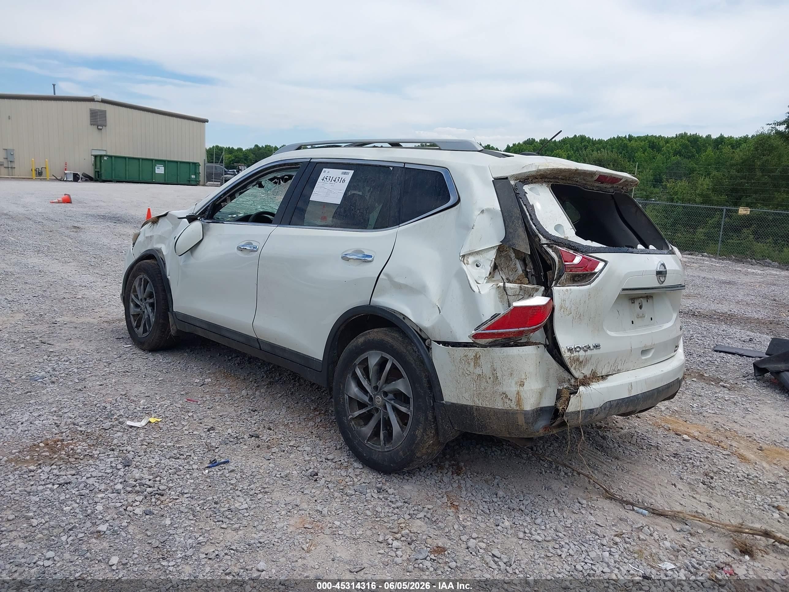 2015 Nissan Rogue Sl White vin: 5N1AT2MT0FC857952