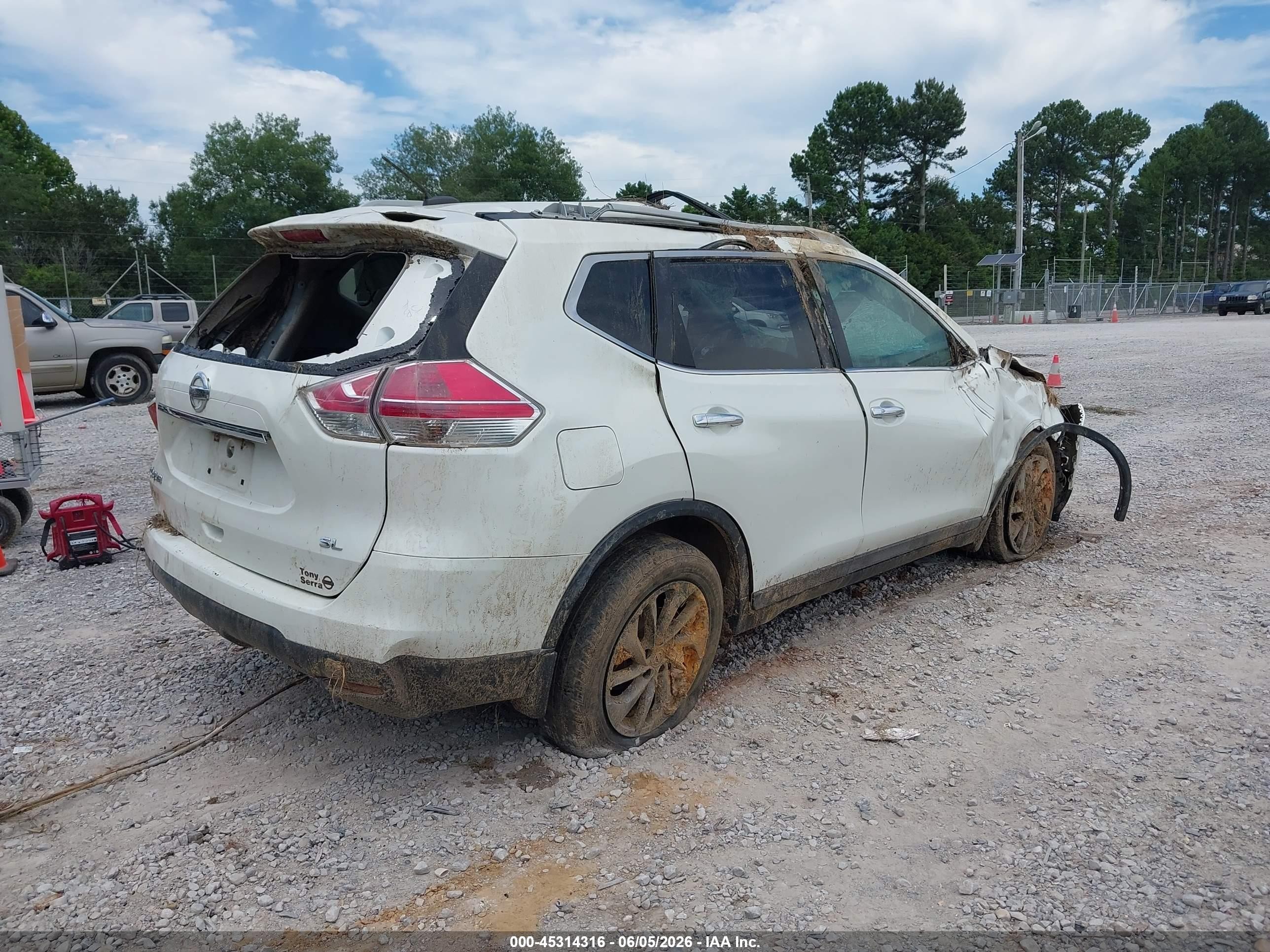 2015 Nissan Rogue Sl White vin: 5N1AT2MT0FC857952