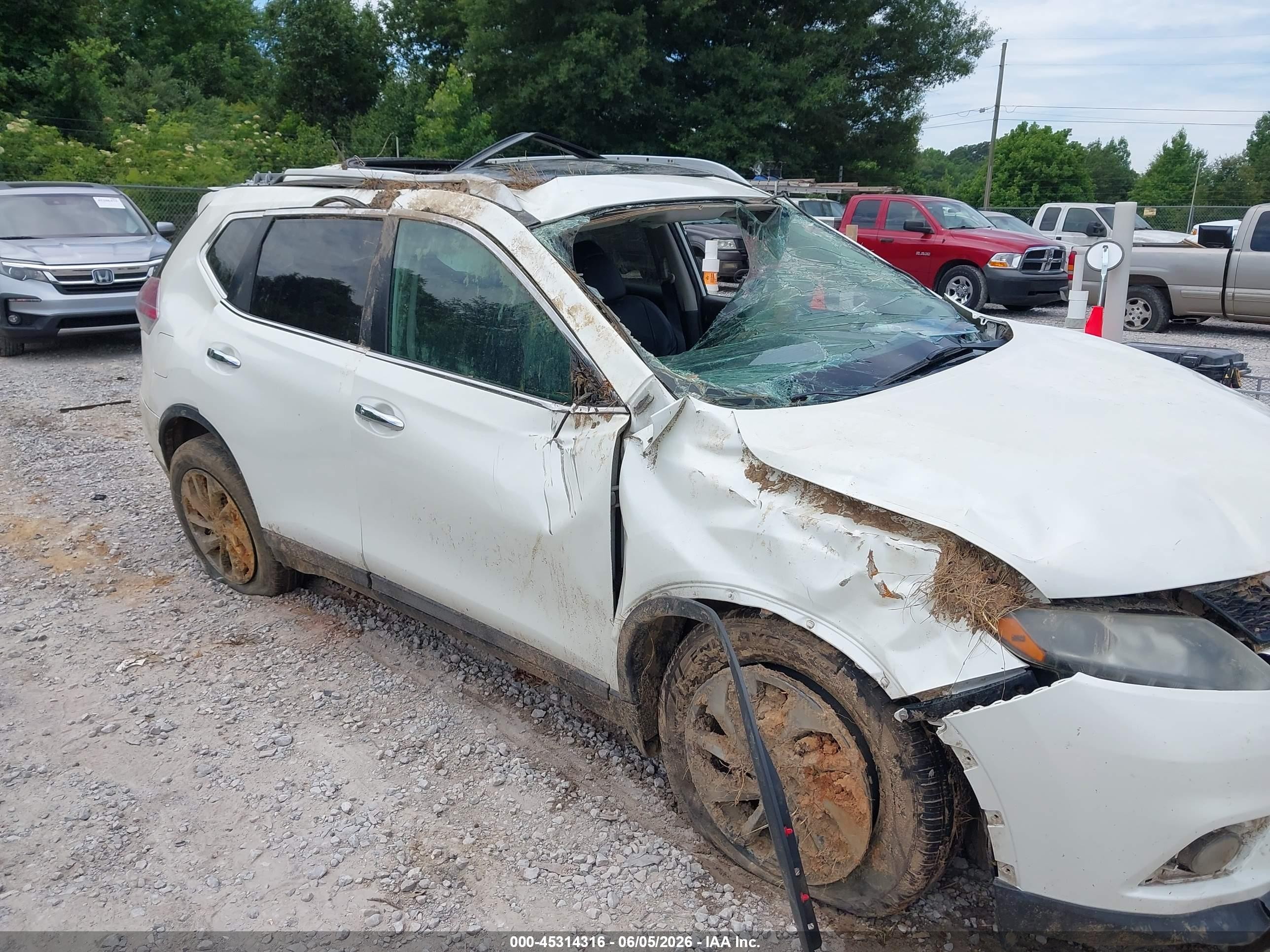 2015 Nissan Rogue Sl White vin: 5N1AT2MT0FC857952