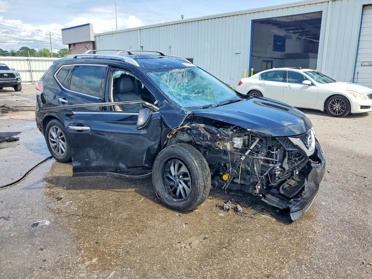2015 Nissan Rogue Sl Black vin: 5N1AT2MT0FC873214