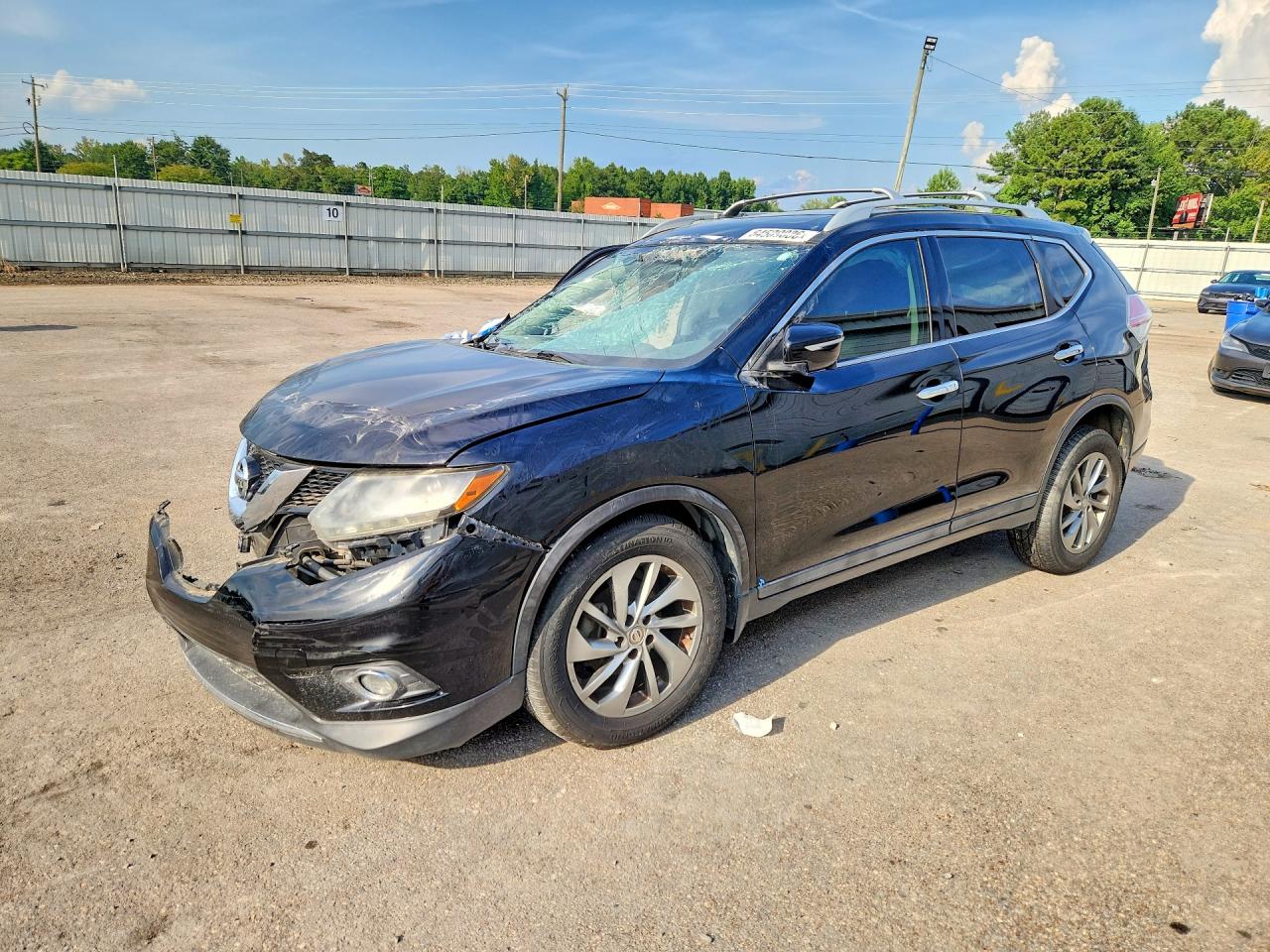 2015 Nissan Rogue Sl Black vin: 5N1AT2MT0FC873214
