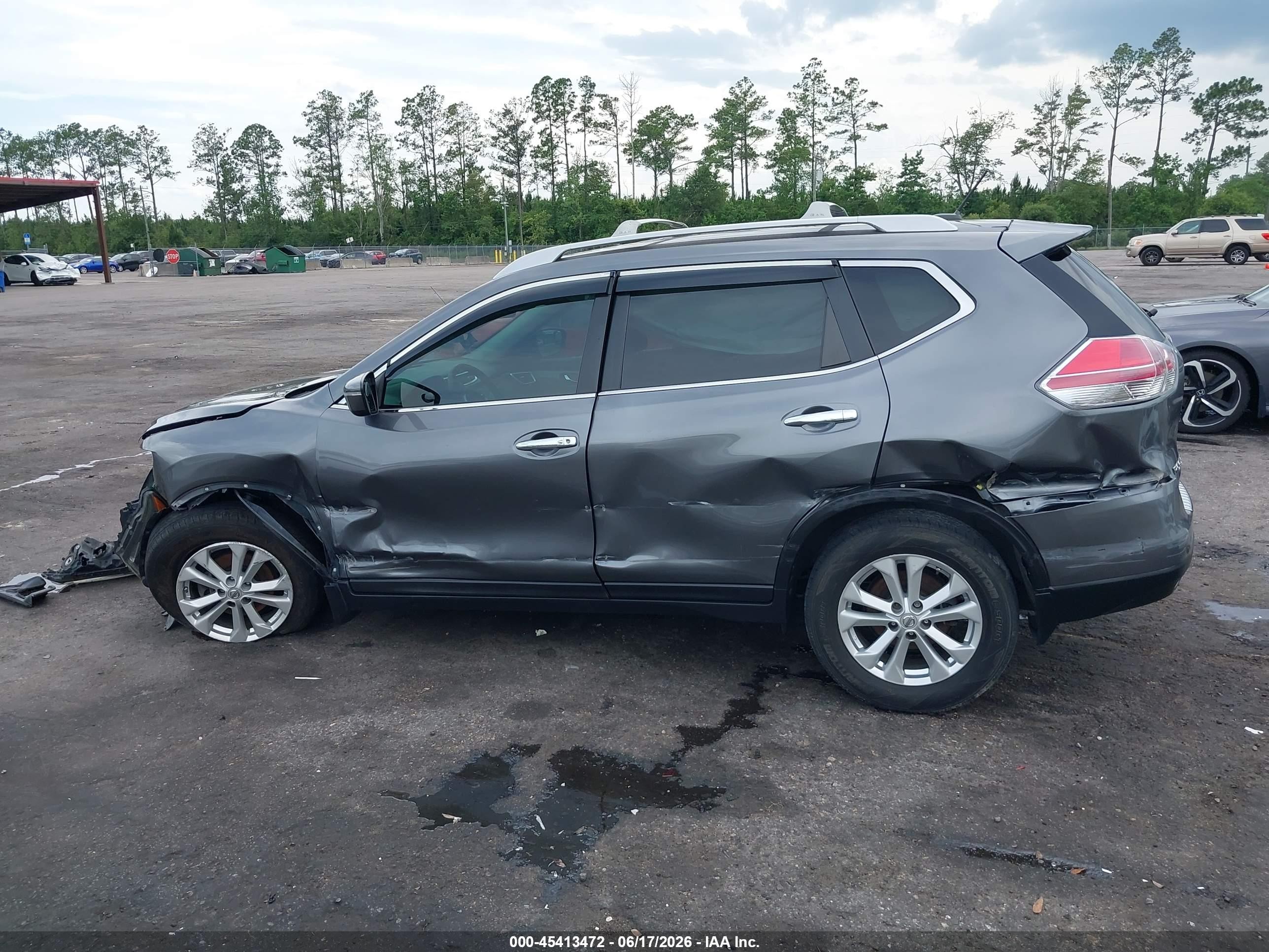 2015 Nissan Rogue Sv Gray vin: 5N1AT2MT0FC904381