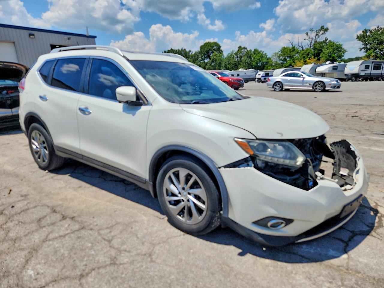2015 Nissan Rogue Sl White vin: 5N1AT2MT0FC909984