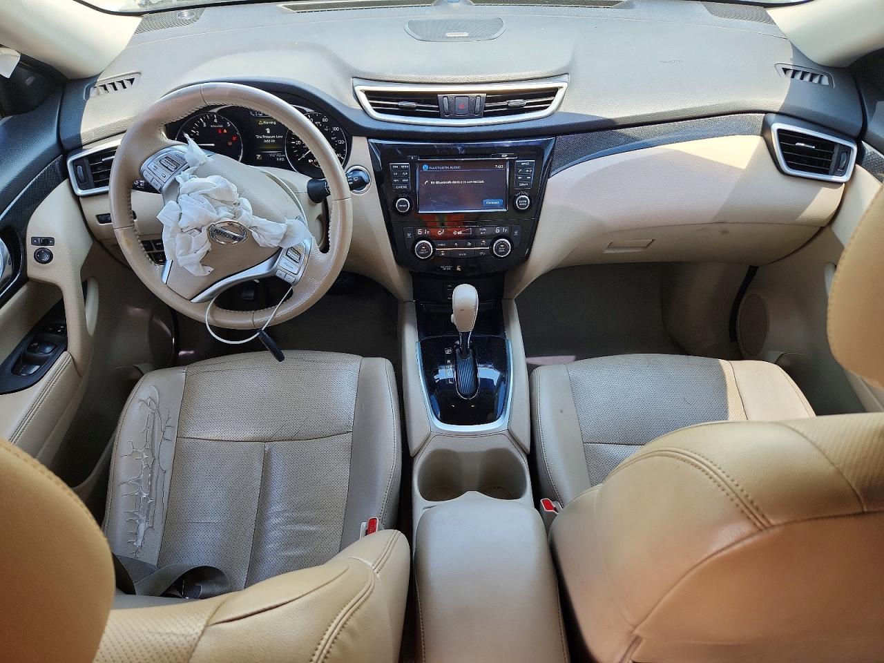 2015 Nissan Rogue Sl White vin: 5N1AT2MT0FC909984