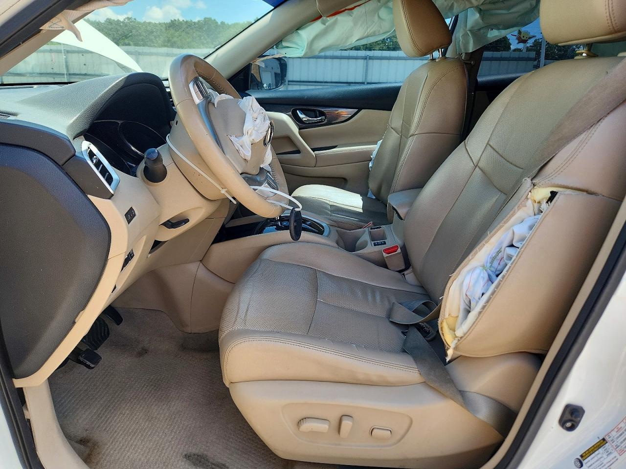2015 Nissan Rogue Sl White vin: 5N1AT2MT0FC909984