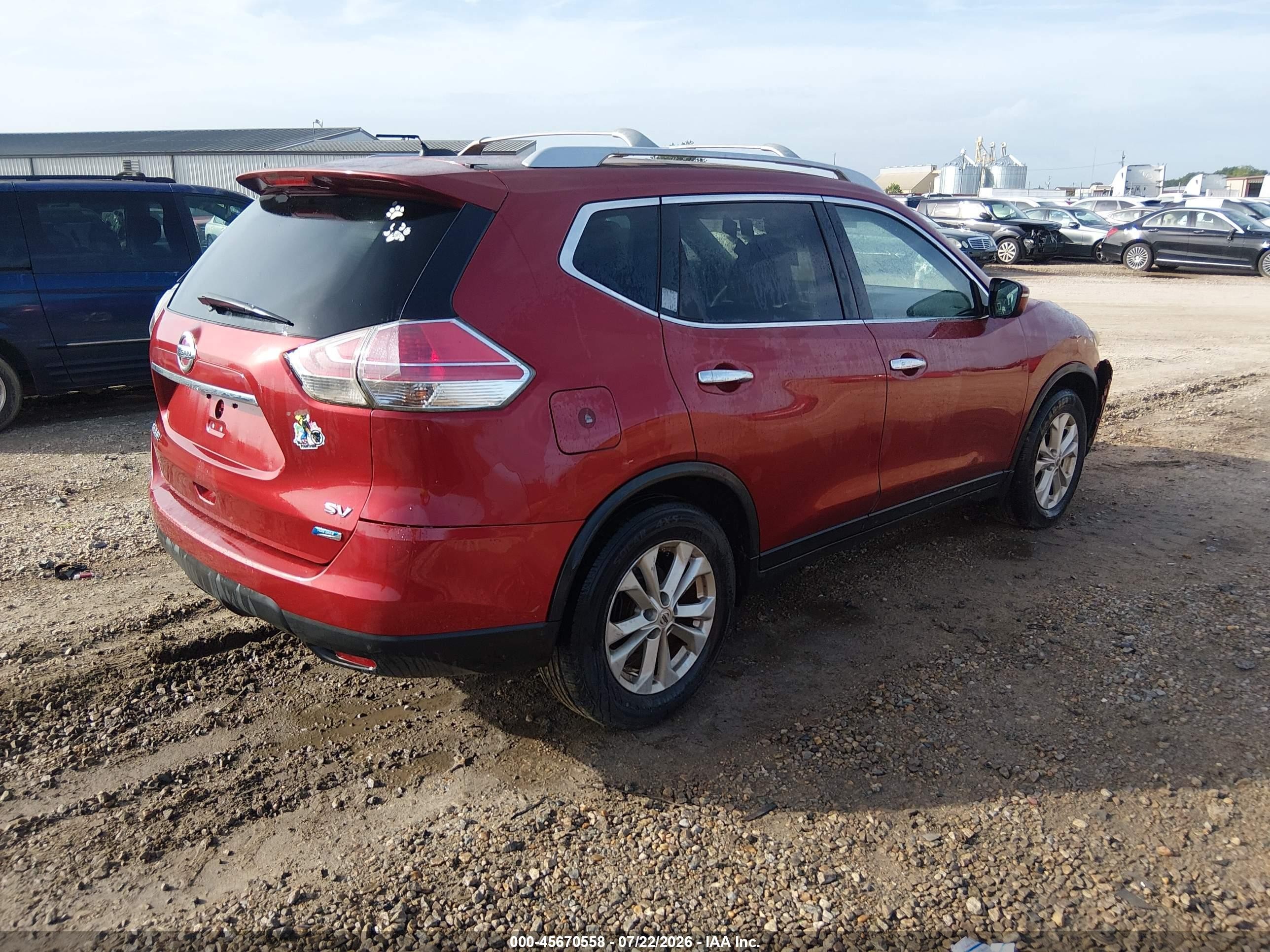 2014 Nissan Rogue Sv Burgundy vin: 5N1AT2MT1EC767062