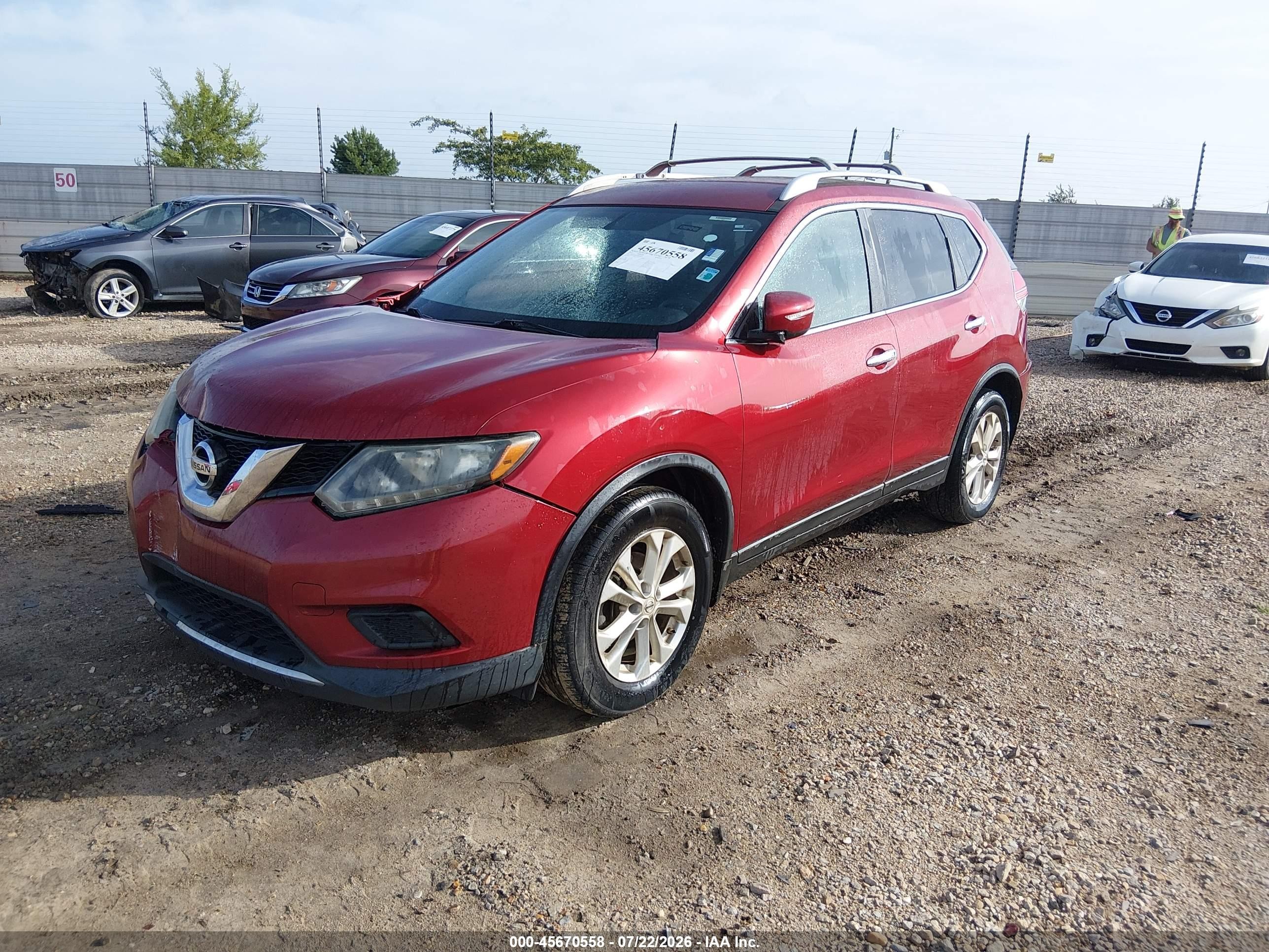 2014 Nissan Rogue Sv Burgundy vin: 5N1AT2MT1EC767062