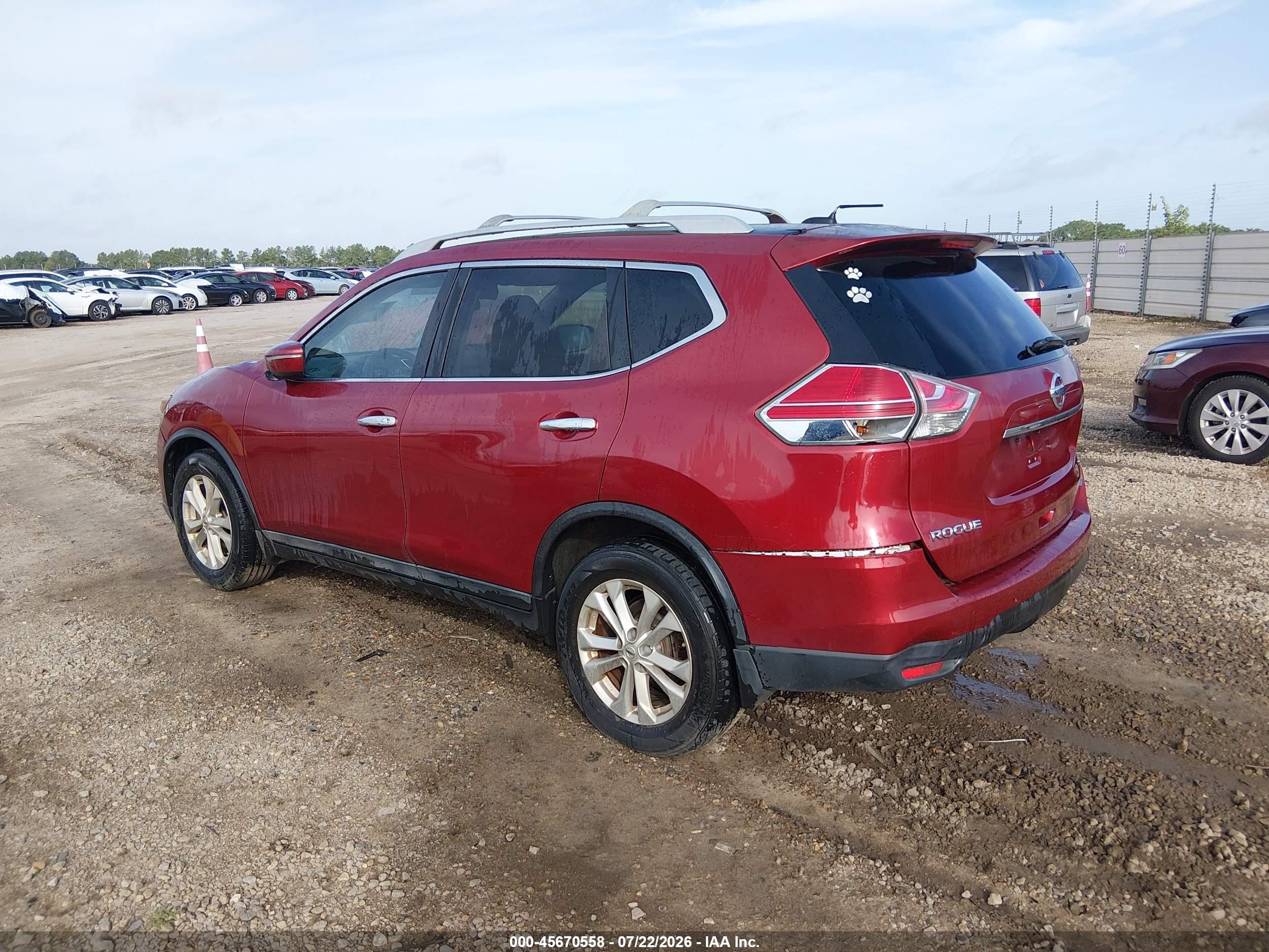 2014 Nissan Rogue Sv Burgundy vin: 5N1AT2MT1EC767062