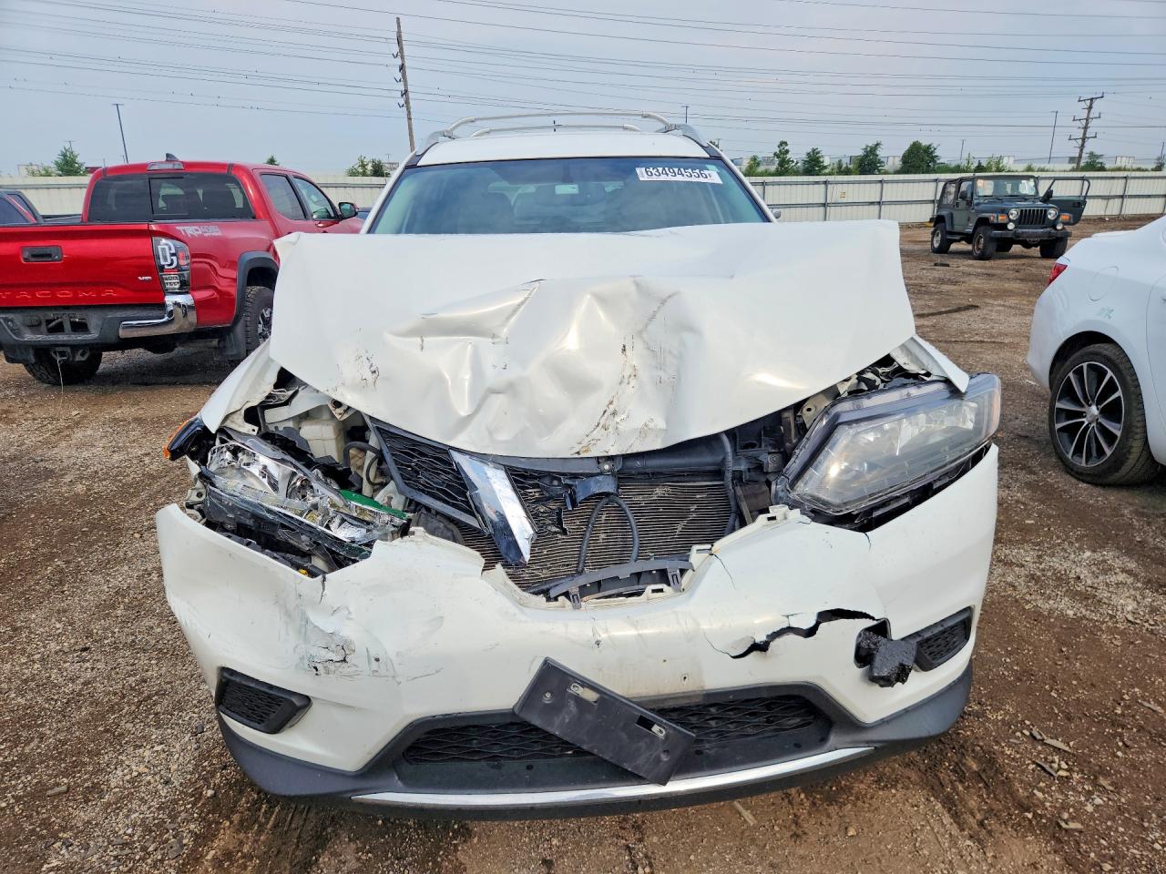 2014 Nissan Rogue S Белый vin: 5N1AT2MT1EC784508