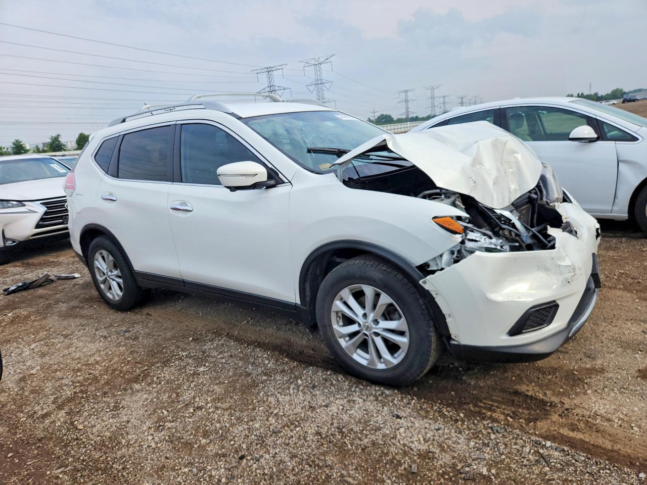 2014 Nissan Rogue S Белый vin: 5N1AT2MT1EC784508