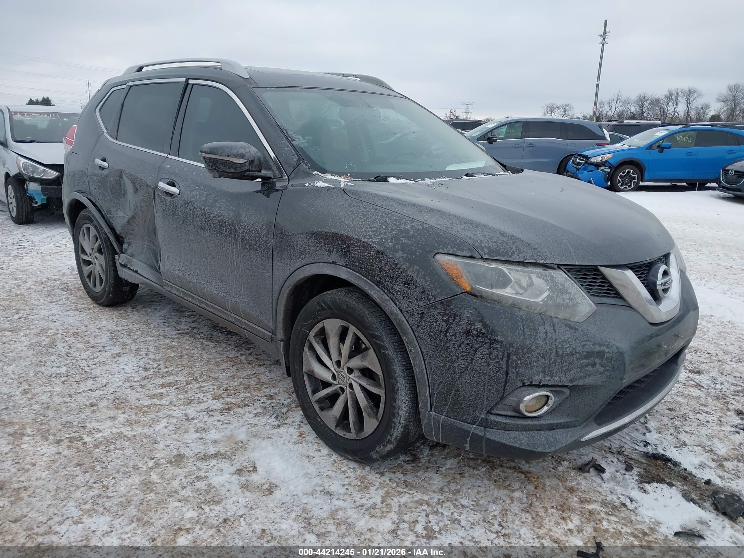 2014 Nissan Rogue Sl Black vin: 5N1AT2MT1EC808161