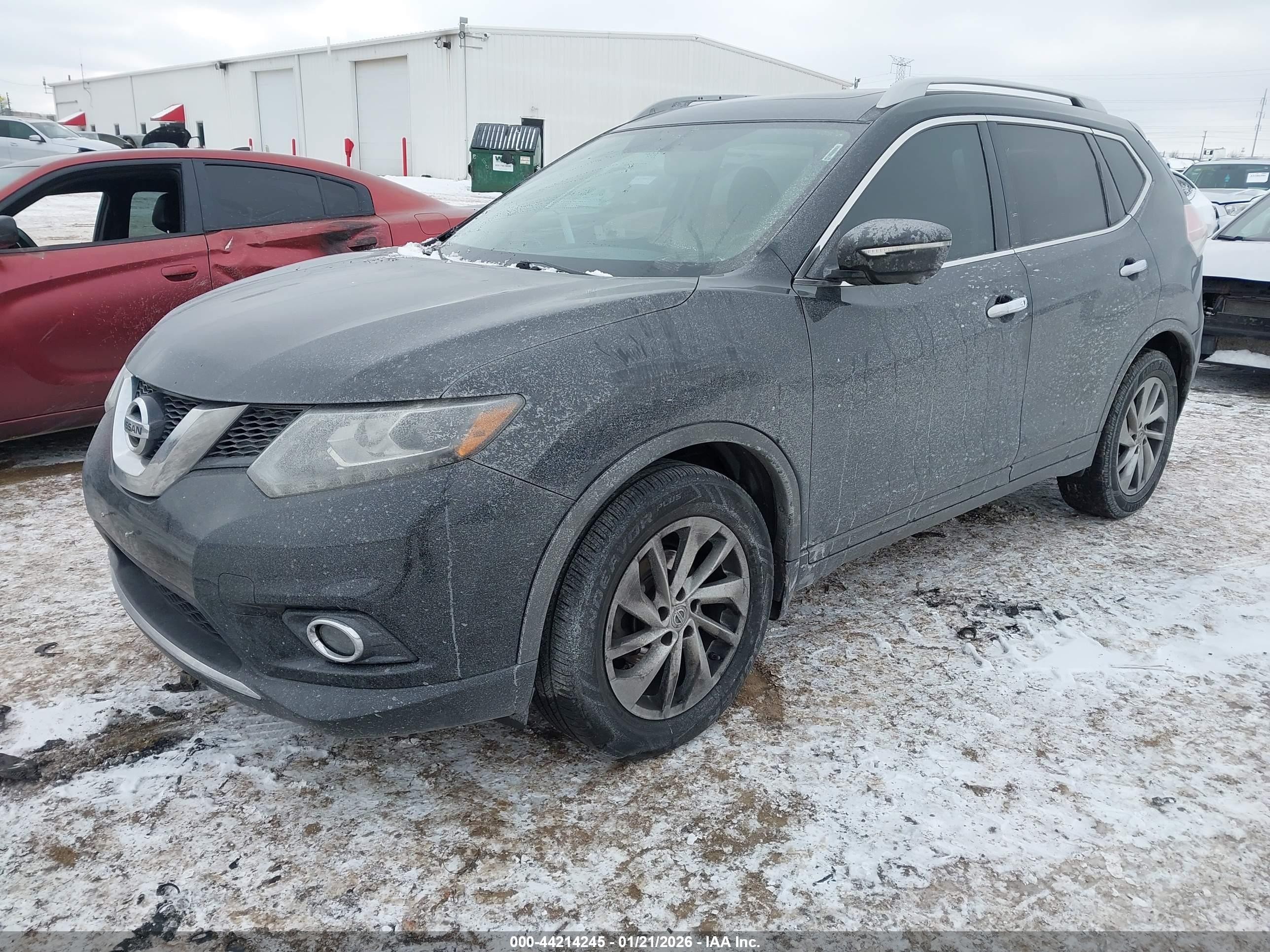 2014 Nissan Rogue Sl Black vin: 5N1AT2MT1EC808161