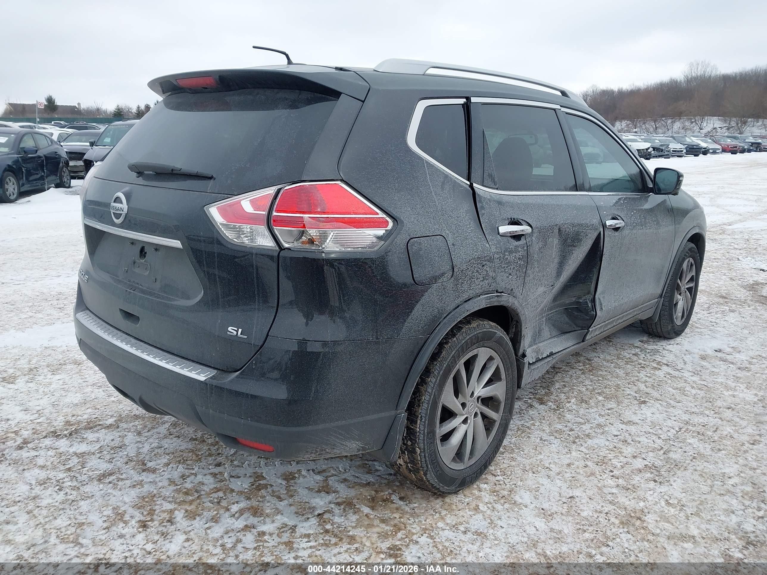 2014 Nissan Rogue Sl Black vin: 5N1AT2MT1EC808161