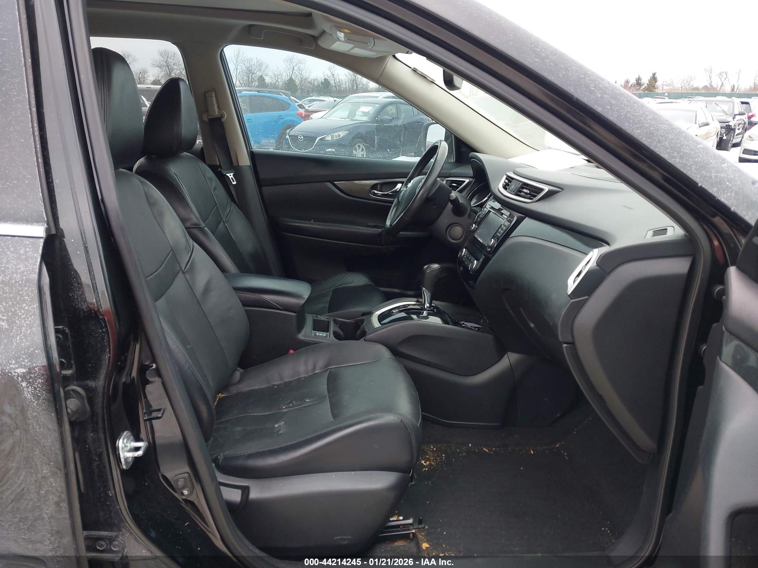 2014 Nissan Rogue Sl Black vin: 5N1AT2MT1EC808161