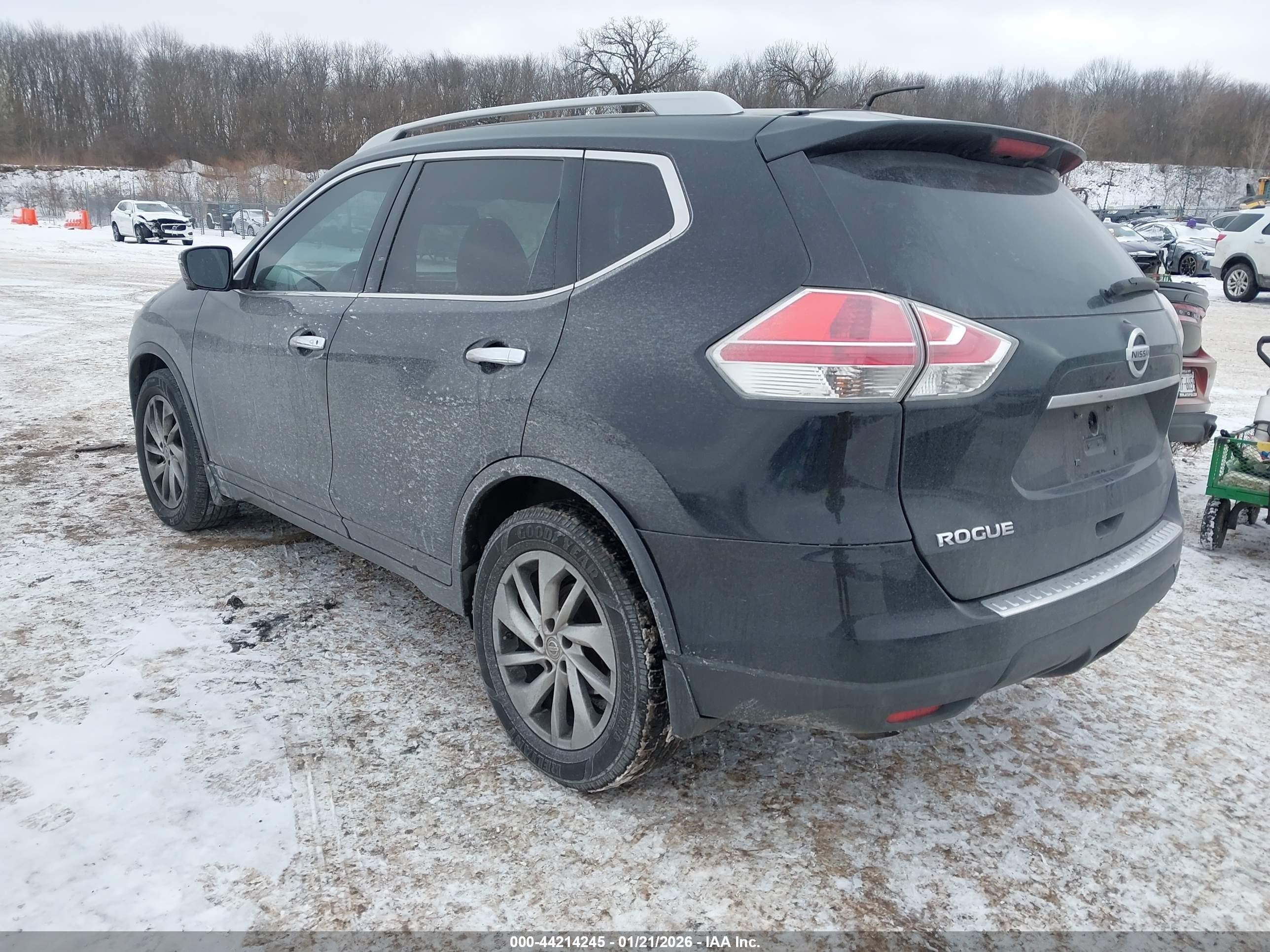 2014 Nissan Rogue Sl Black vin: 5N1AT2MT1EC808161