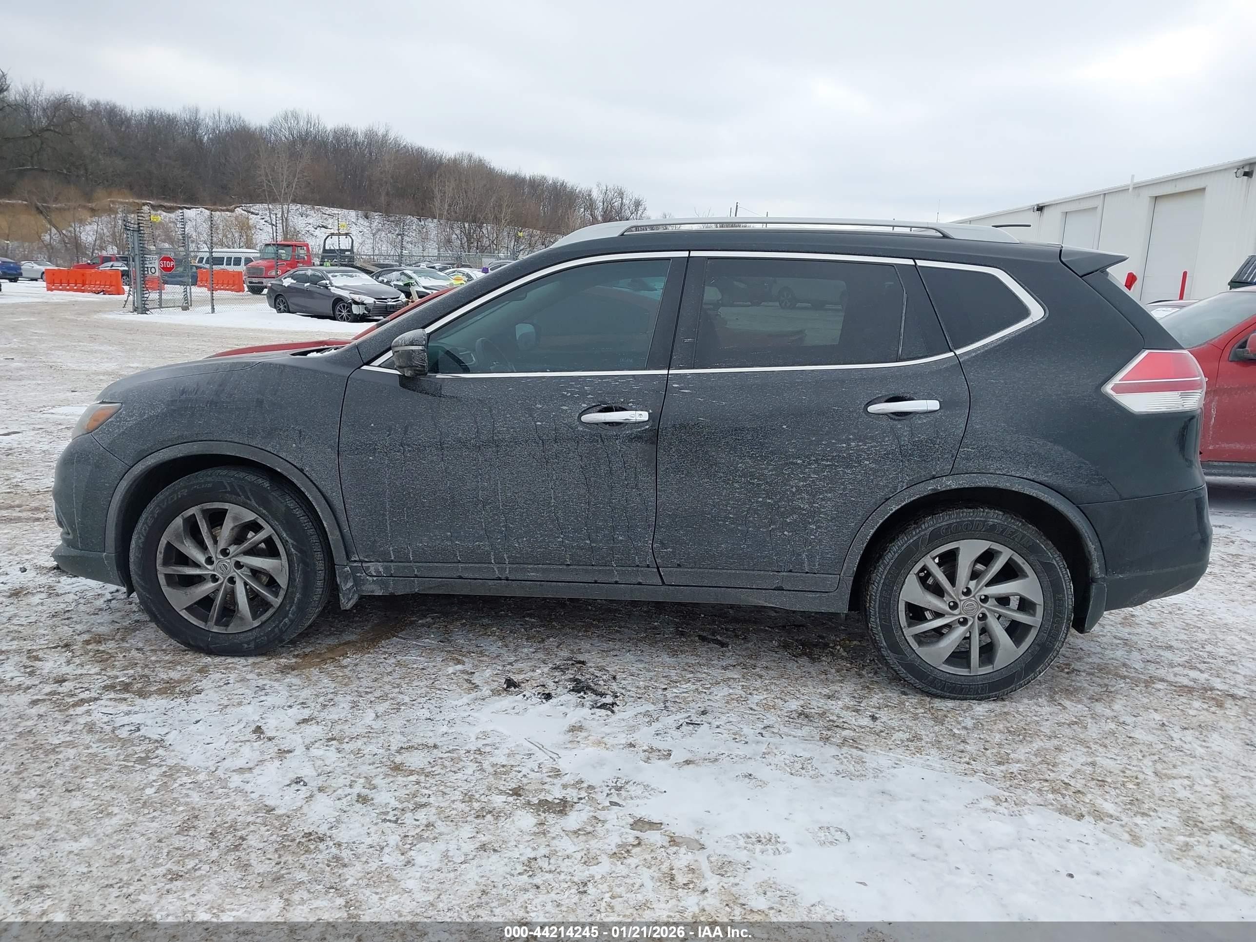 2014 Nissan Rogue Sl Black vin: 5N1AT2MT1EC808161