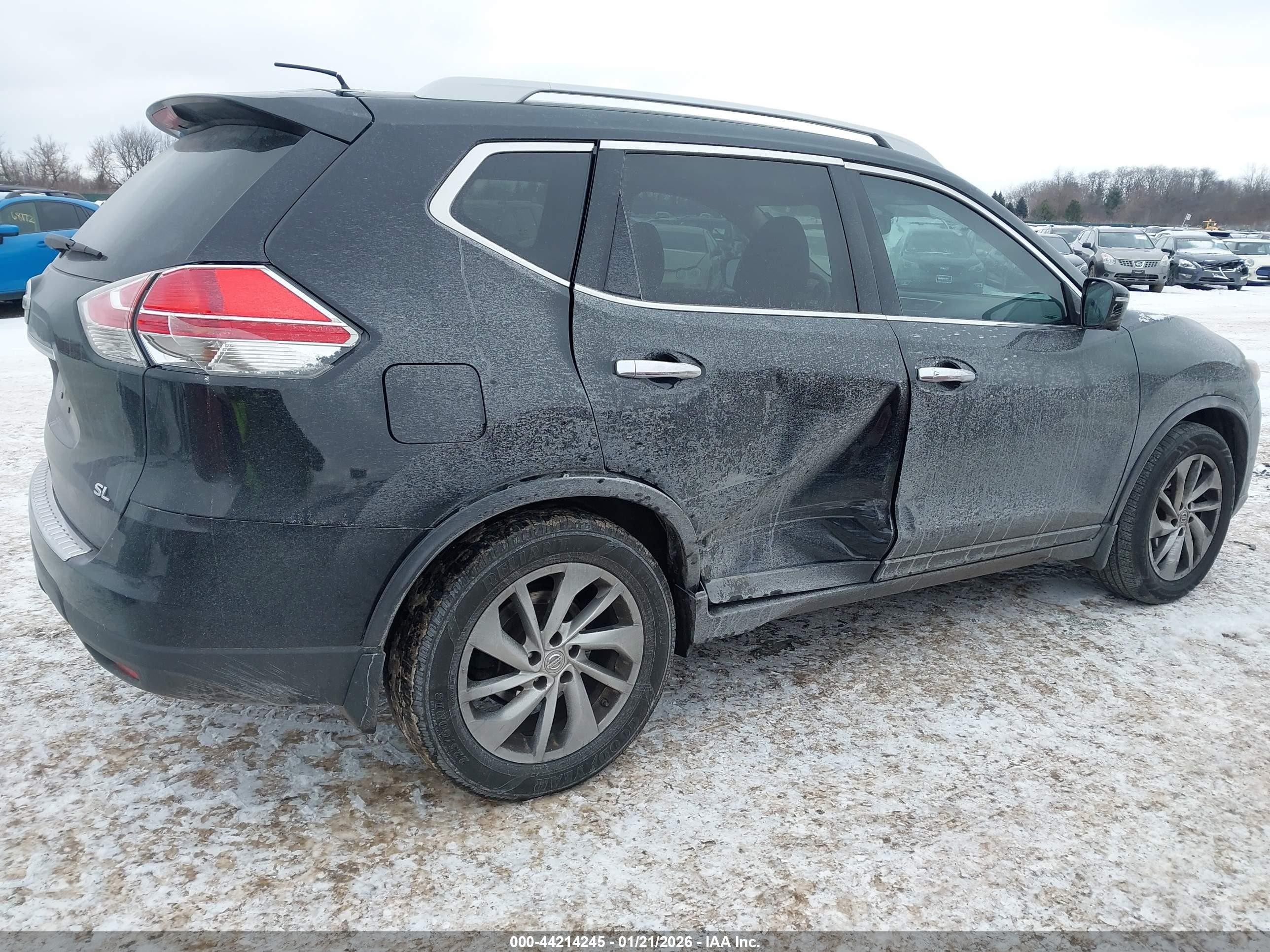 2014 Nissan Rogue Sl Black vin: 5N1AT2MT1EC808161
