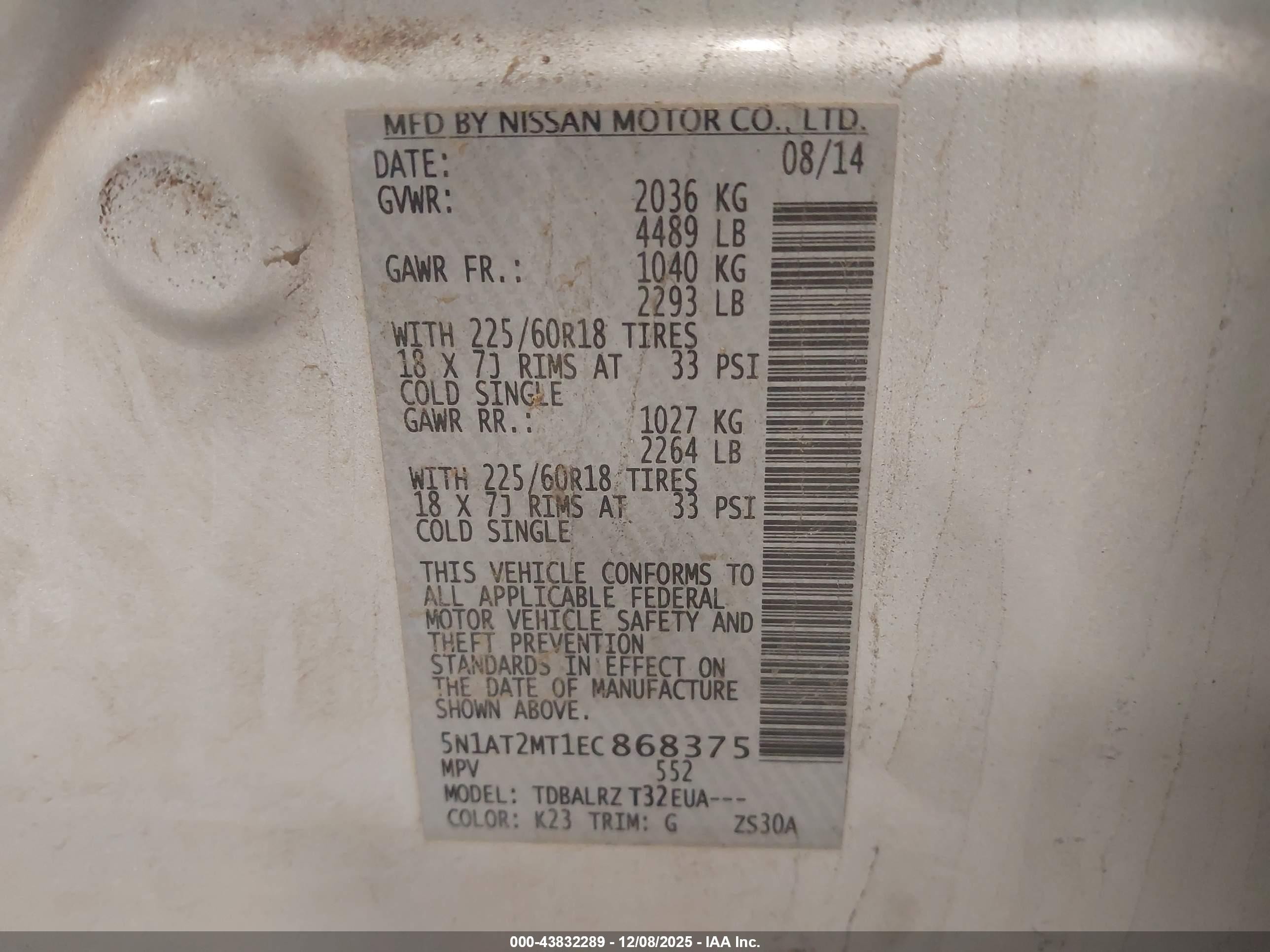 2014 Nissan Rogue Sl Silver vin: 5N1AT2MT1EC868375