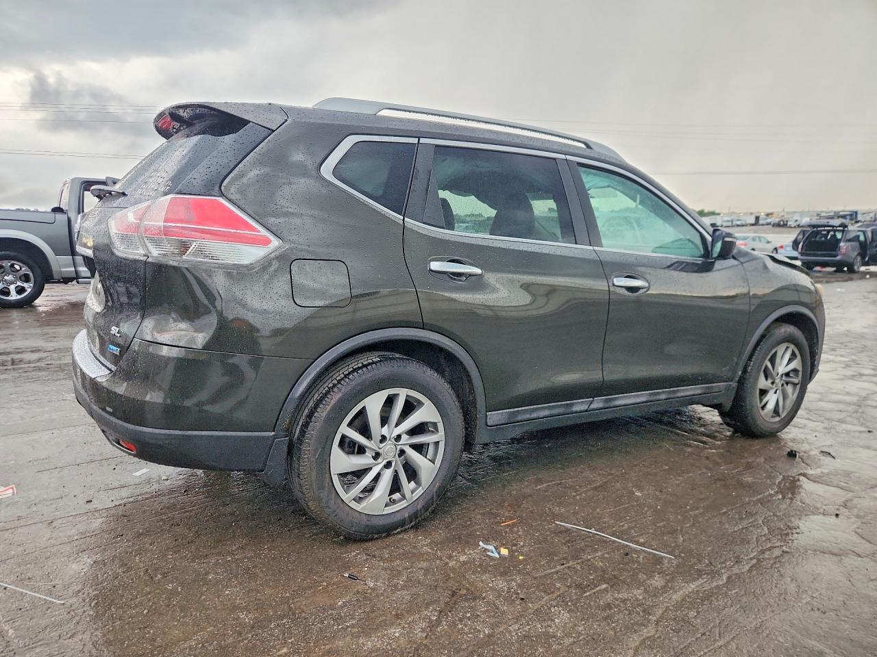 2014 Nissan Rogue Sl Green vin: 5N1AT2MT1EC869333
