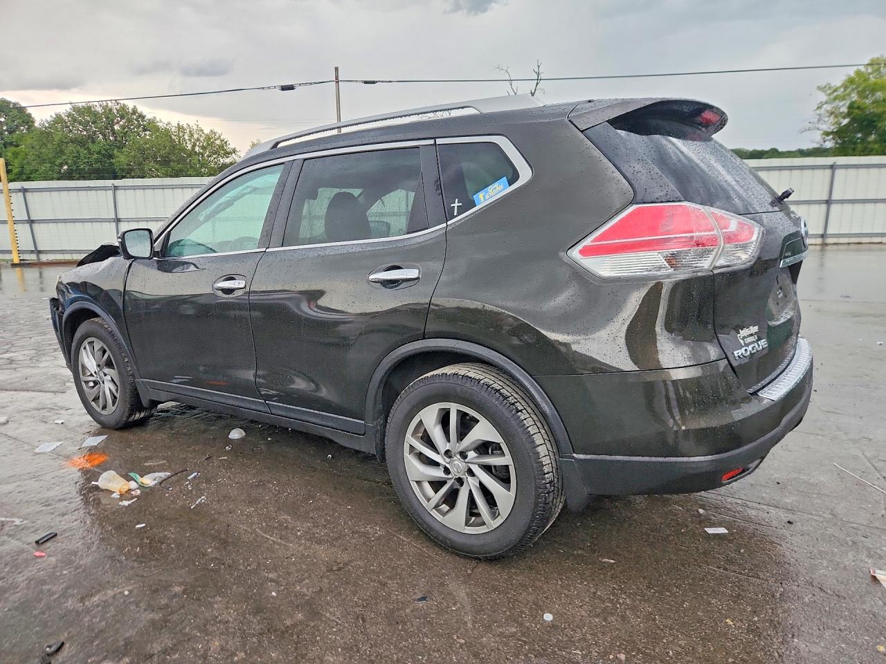 2014 Nissan Rogue Sl Green vin: 5N1AT2MT1EC869333