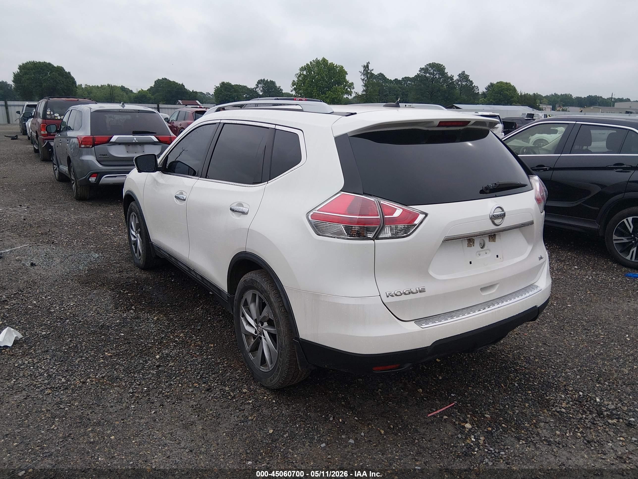 2015 Nissan Rogue Sl Белый vin: 5N1AT2MT1FC763210