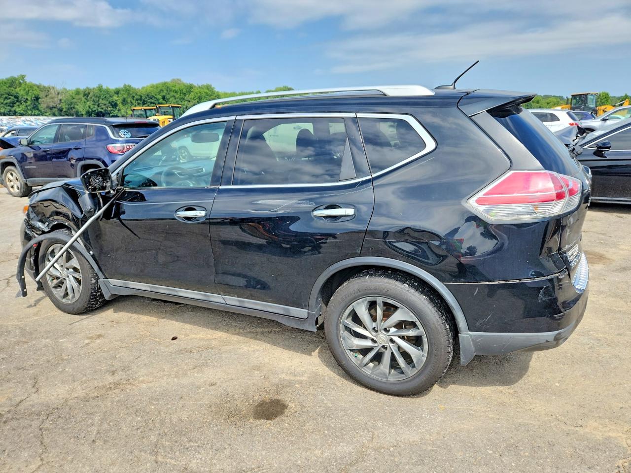 2015 Nissan Rogue Sl Black vin: 5N1AT2MT1FC797910