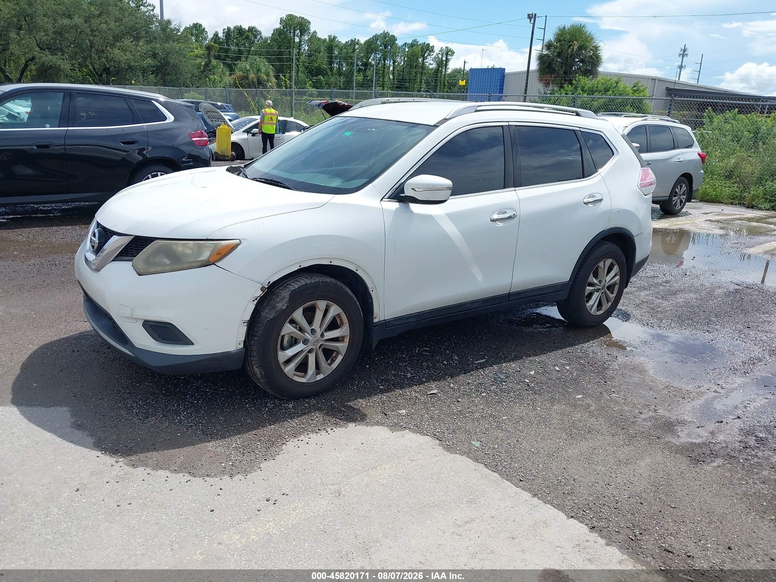 2015 Nissan Rogue Sv White vin: 5N1AT2MT1FC816763