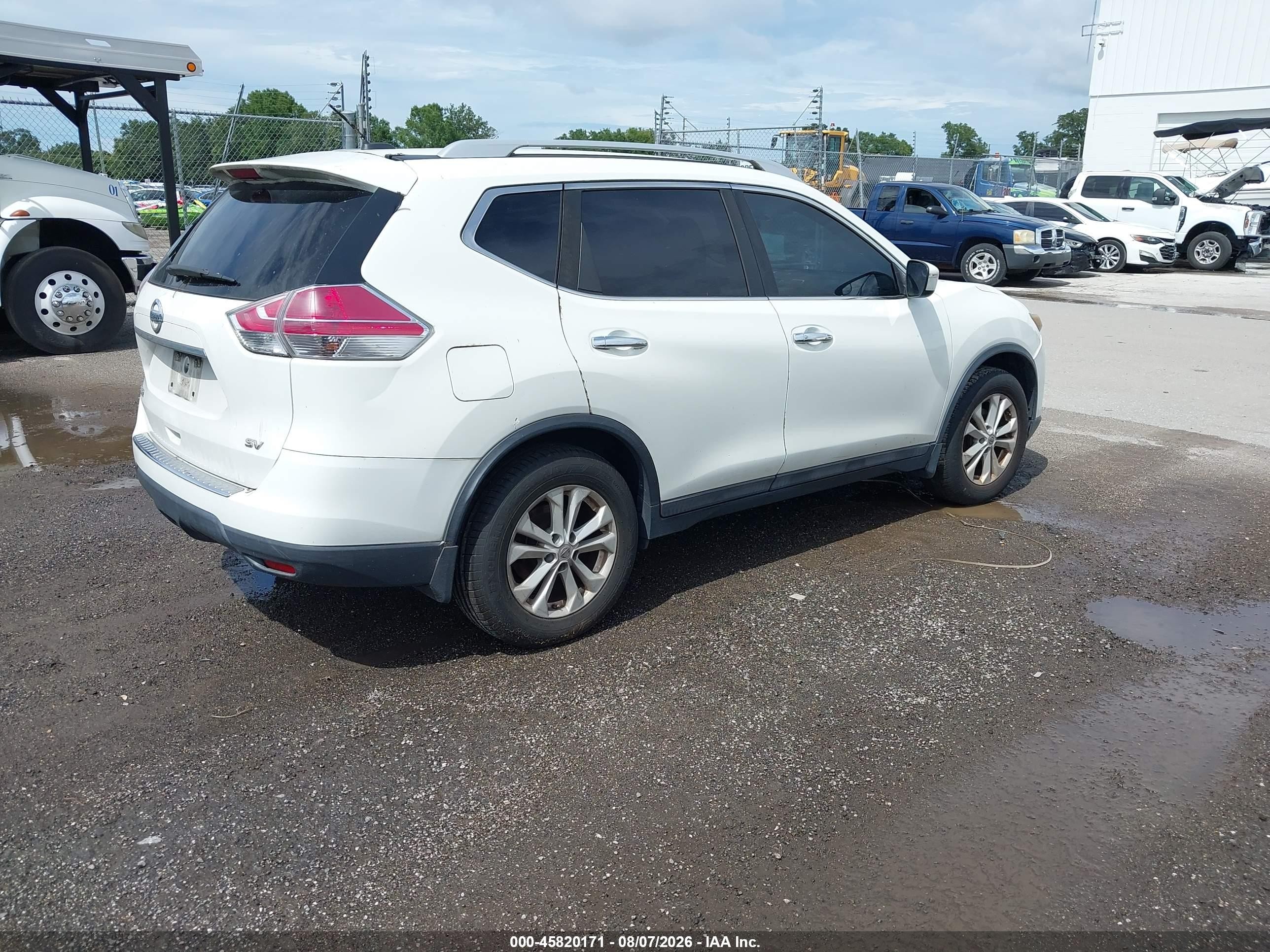 2015 Nissan Rogue Sv White vin: 5N1AT2MT1FC816763
