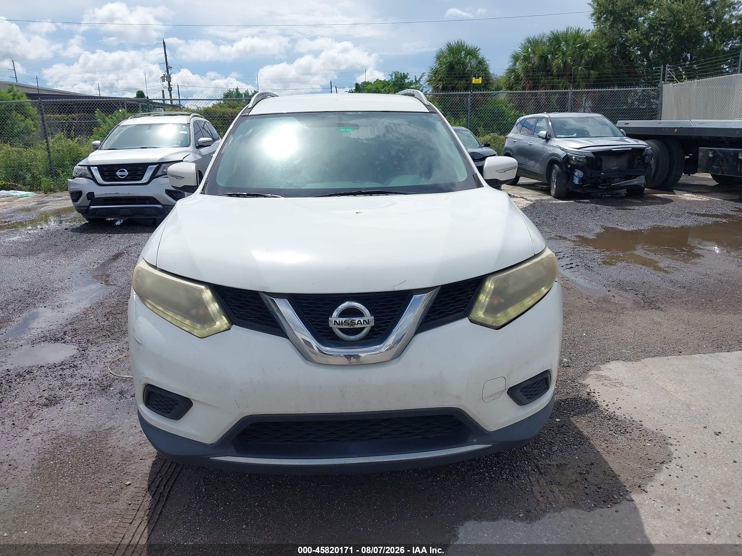 2015 Nissan Rogue Sv White vin: 5N1AT2MT1FC816763