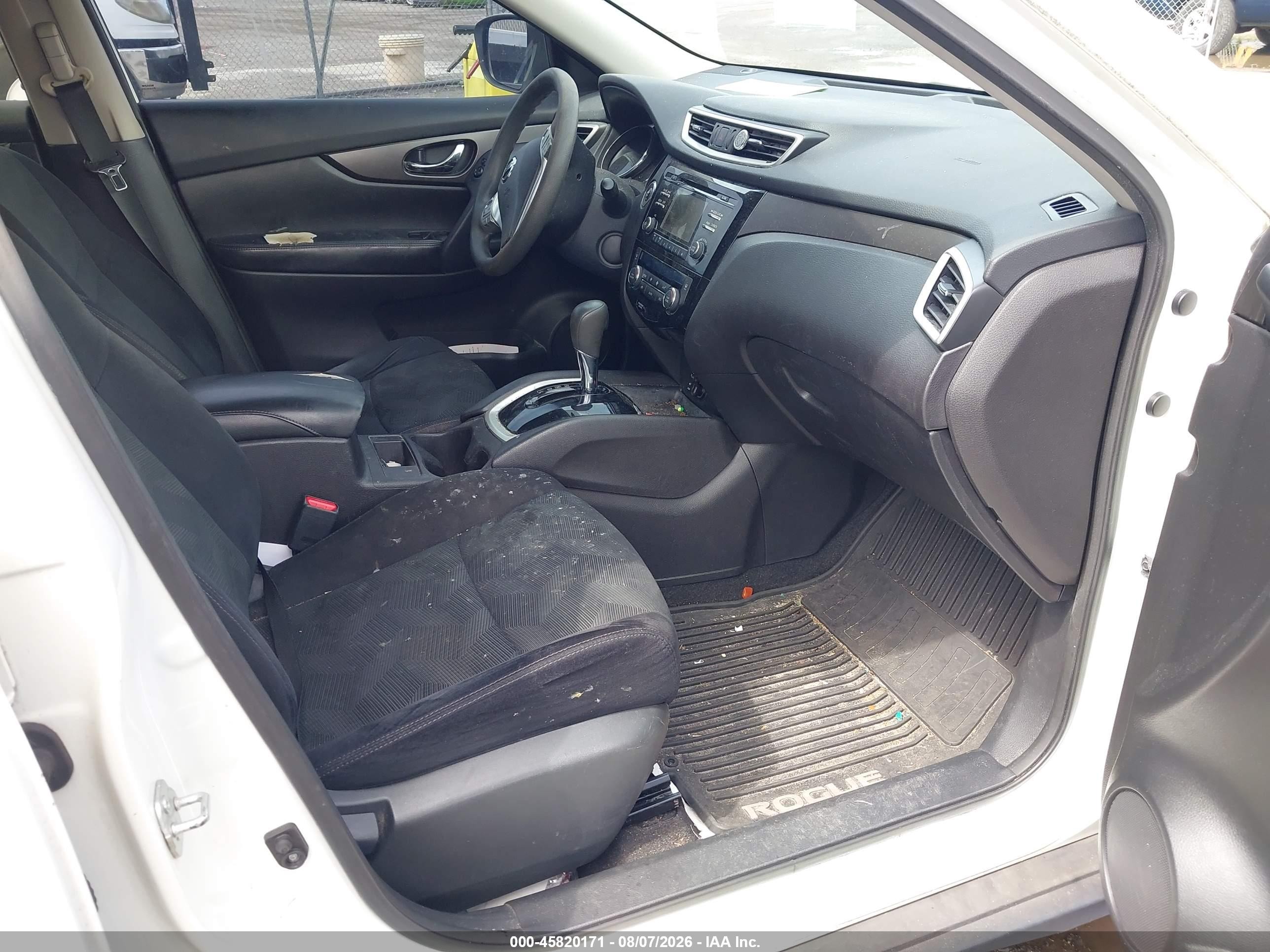 2015 Nissan Rogue Sv White vin: 5N1AT2MT1FC816763