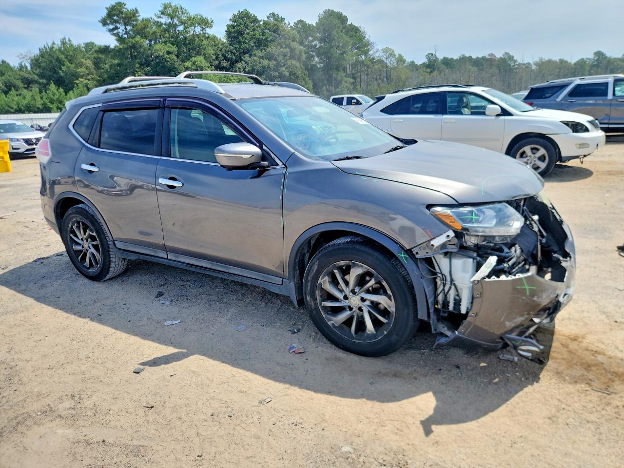 2015 Nissan Rogue Sl Gray vin: 5N1AT2MT1FC848192