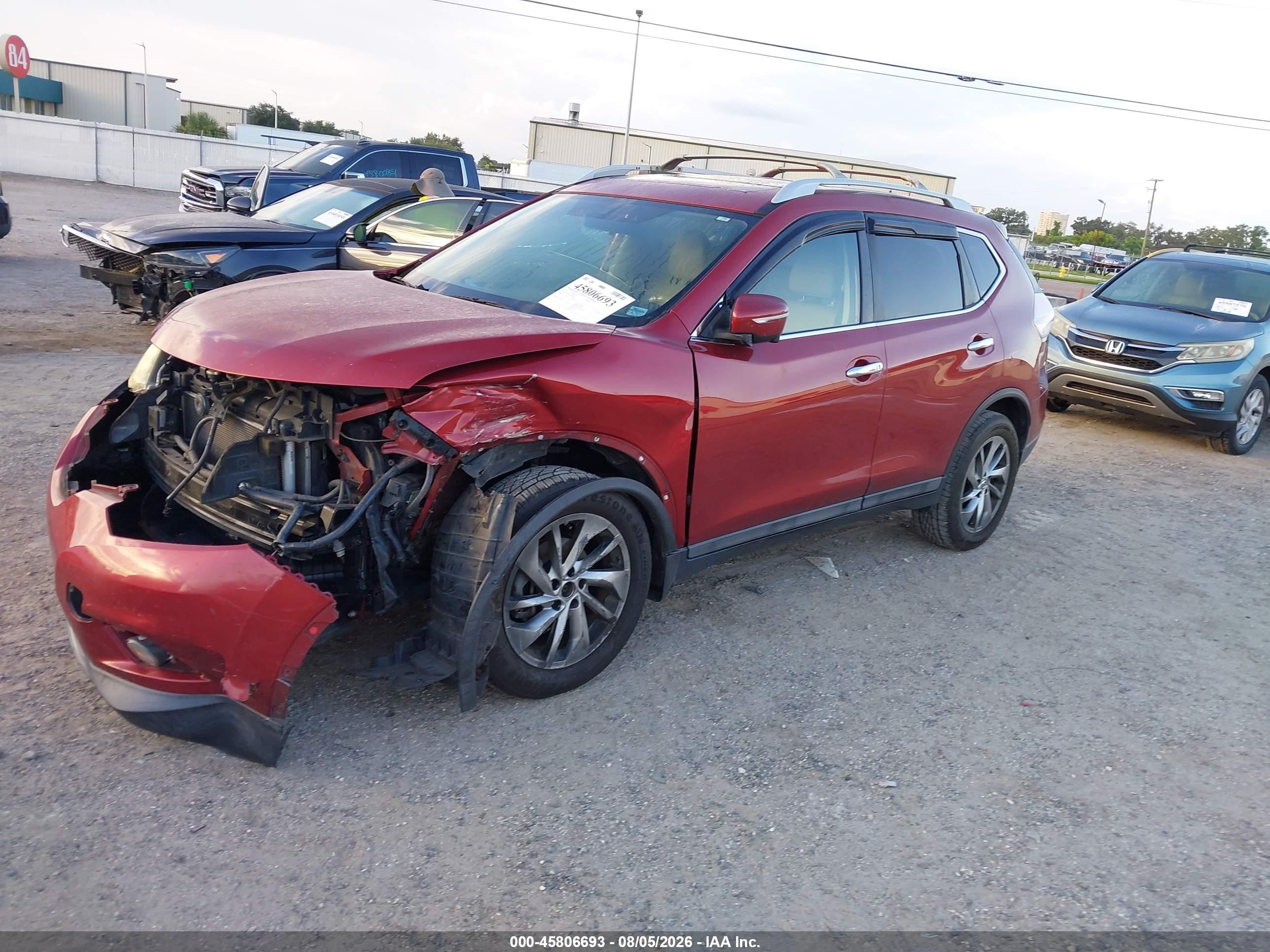 2015 Nissan Rogue Sl Maroon vin: 5N1AT2MT1FC865865