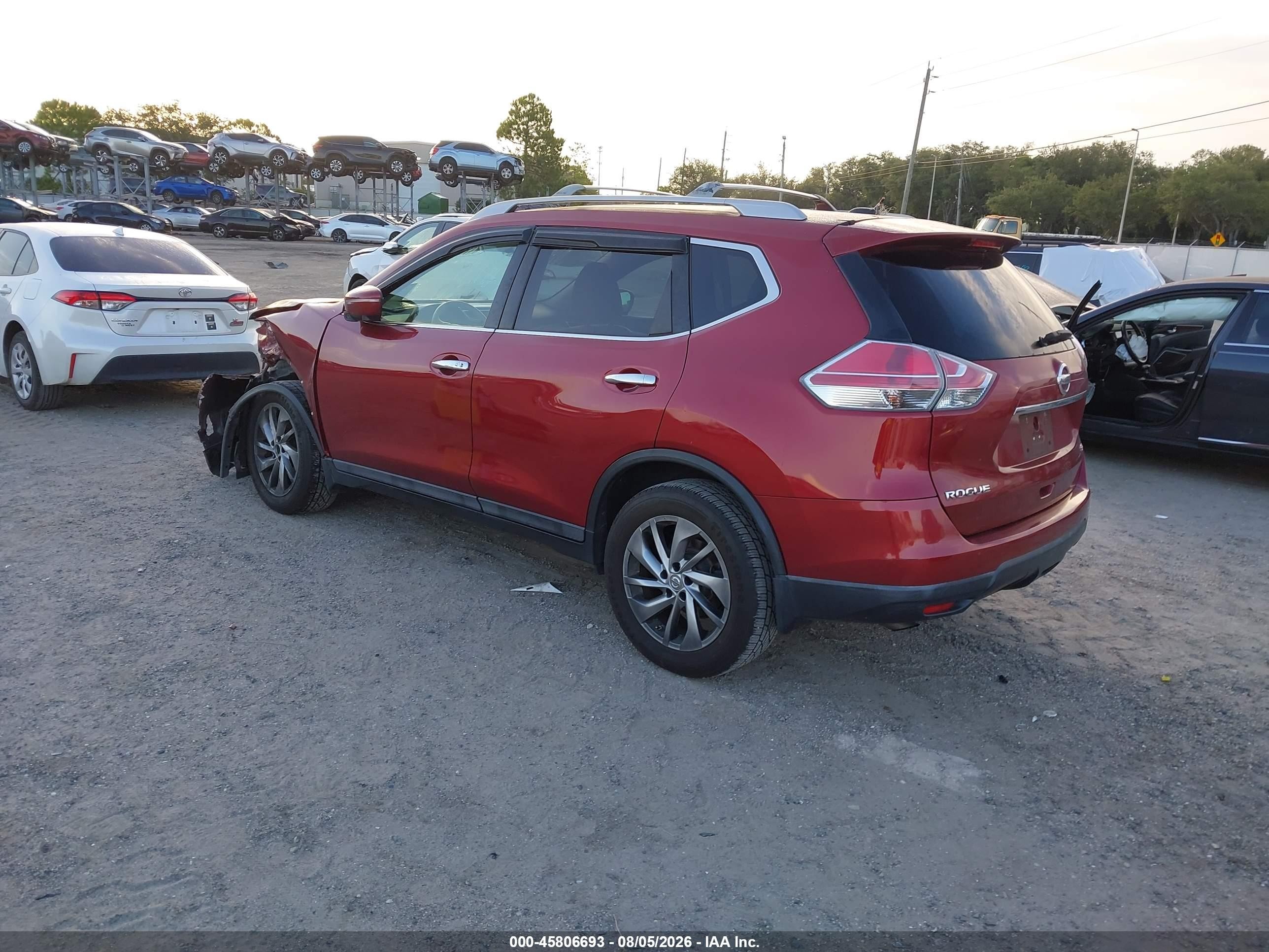 2015 Nissan Rogue Sl Maroon vin: 5N1AT2MT1FC865865