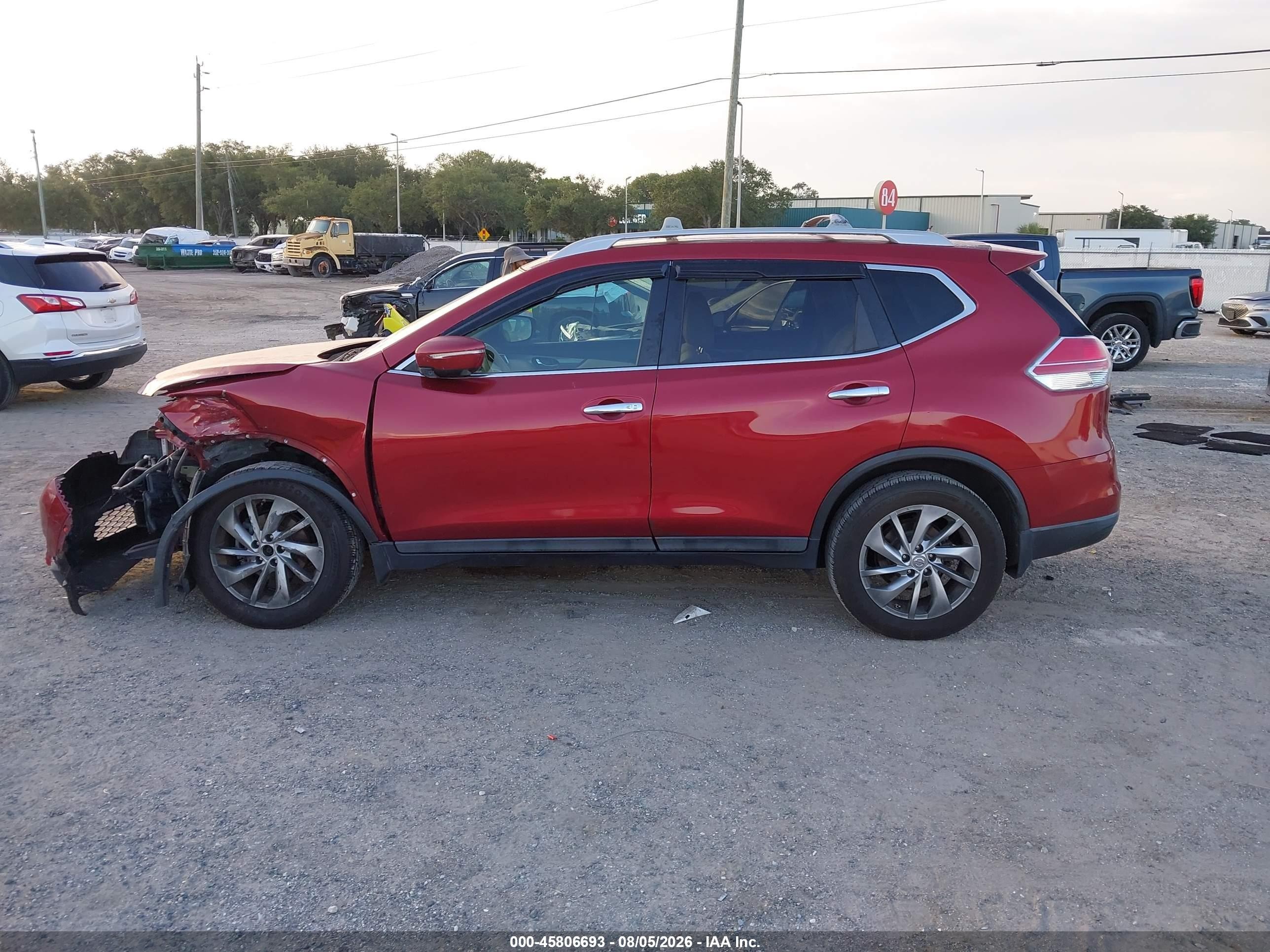 2015 Nissan Rogue Sl Maroon vin: 5N1AT2MT1FC865865