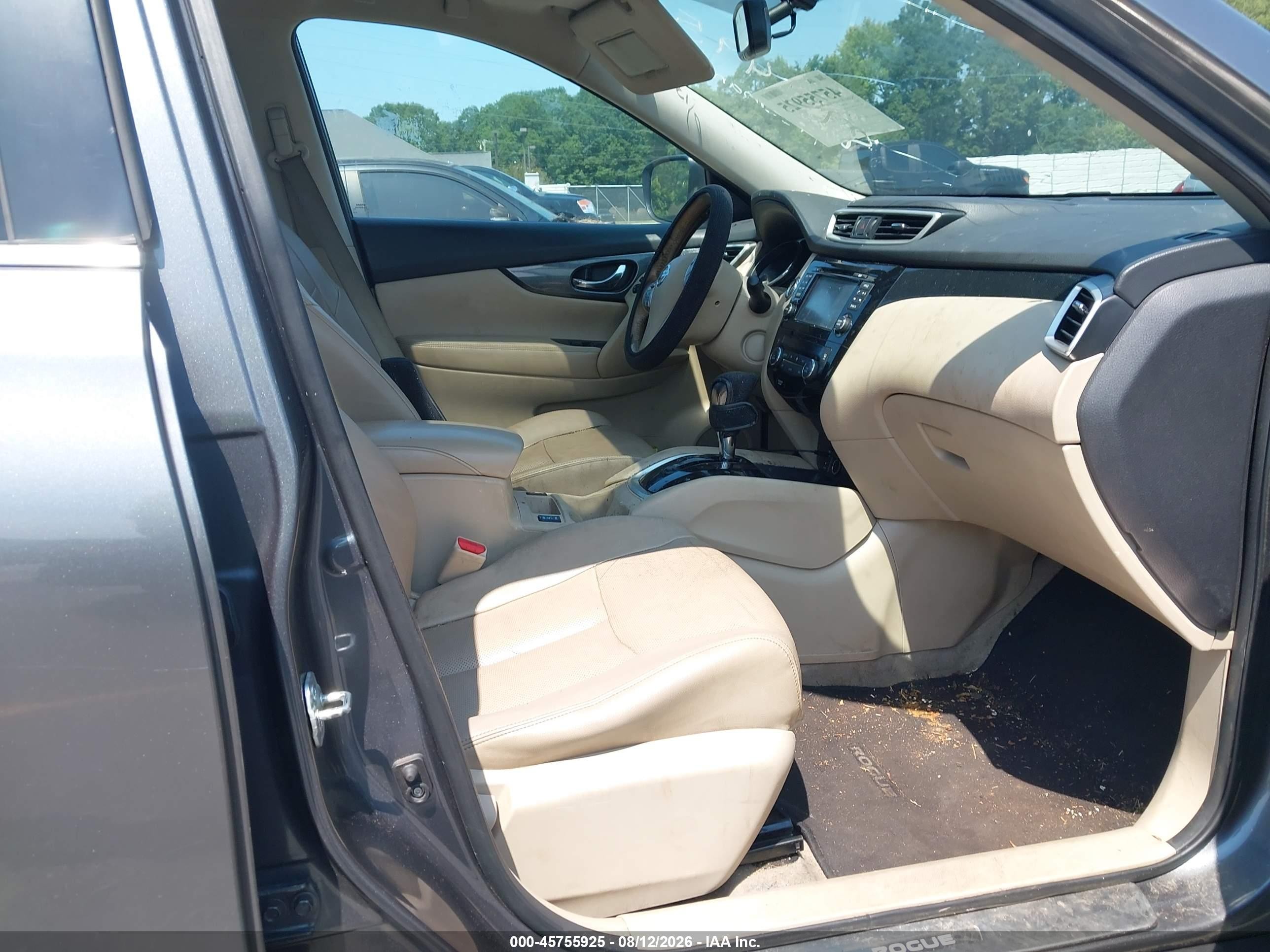 2015 Nissan Rogue Sl Gray vin: 5N1AT2MT1FC873495