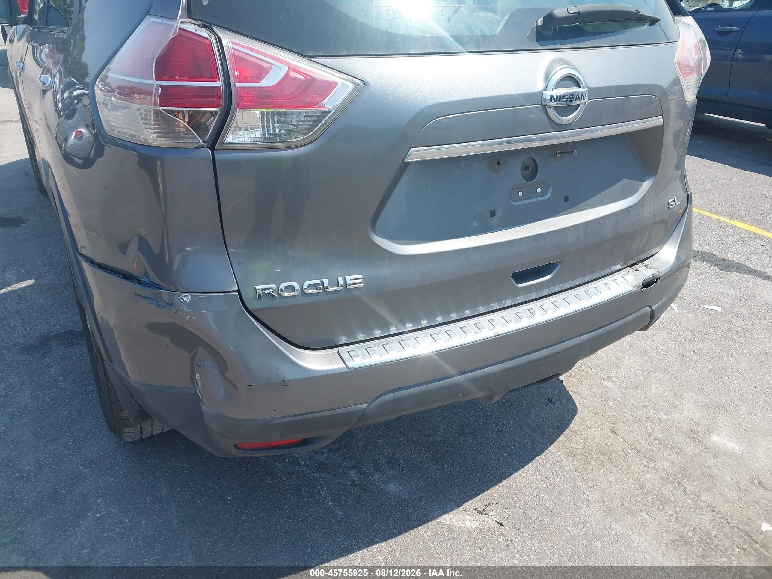 2015 Nissan Rogue Sl Gray vin: 5N1AT2MT1FC873495