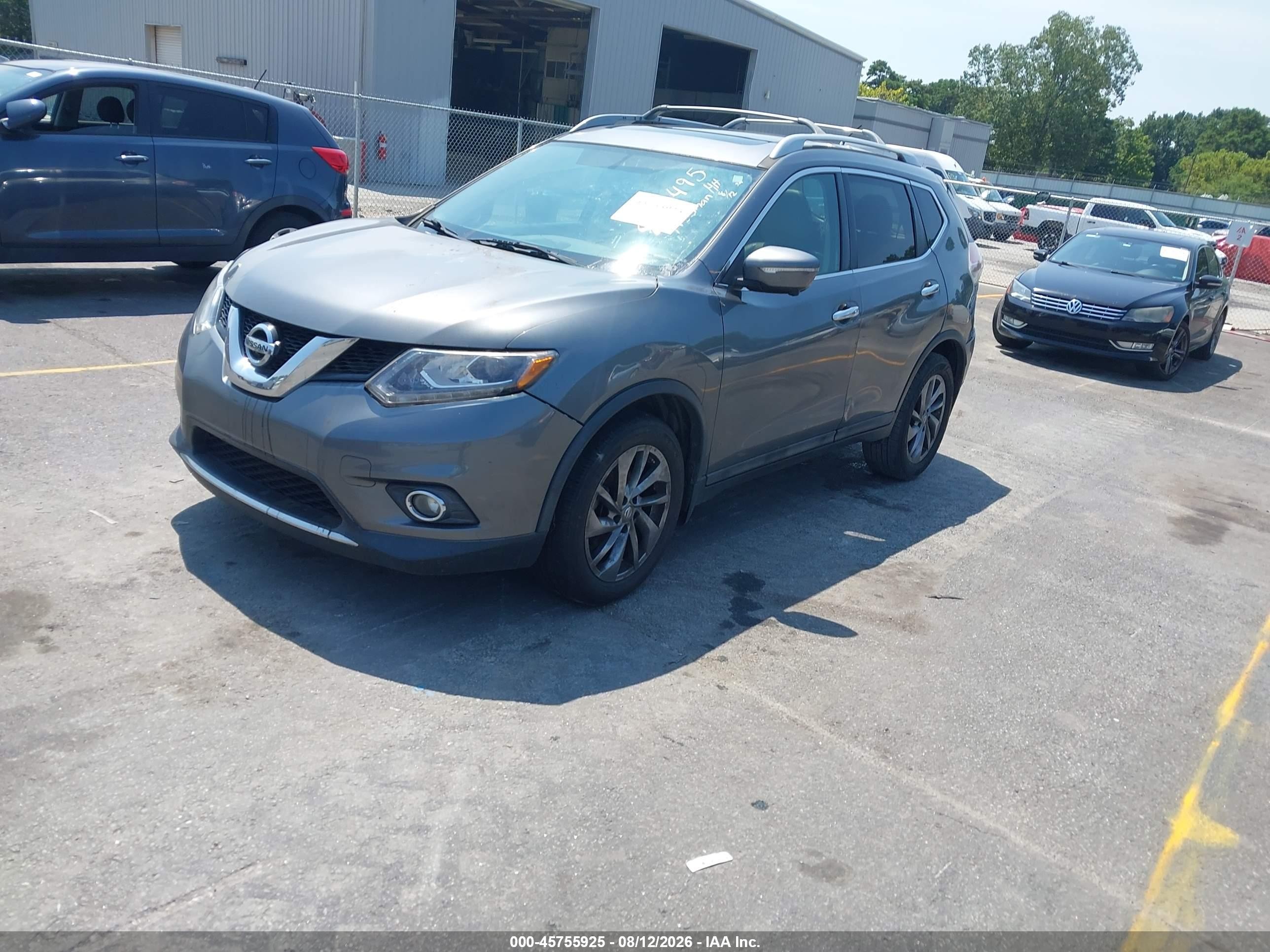 2015 Nissan Rogue Sl Gray vin: 5N1AT2MT1FC873495