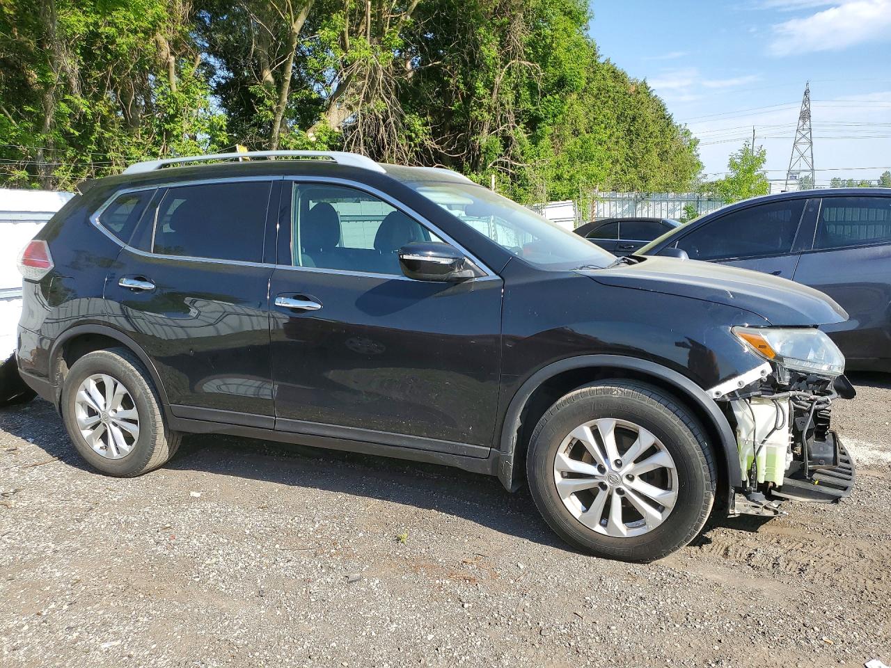 2015 Nissan Rogue S Black vin: 5N1AT2MT1FC885954
