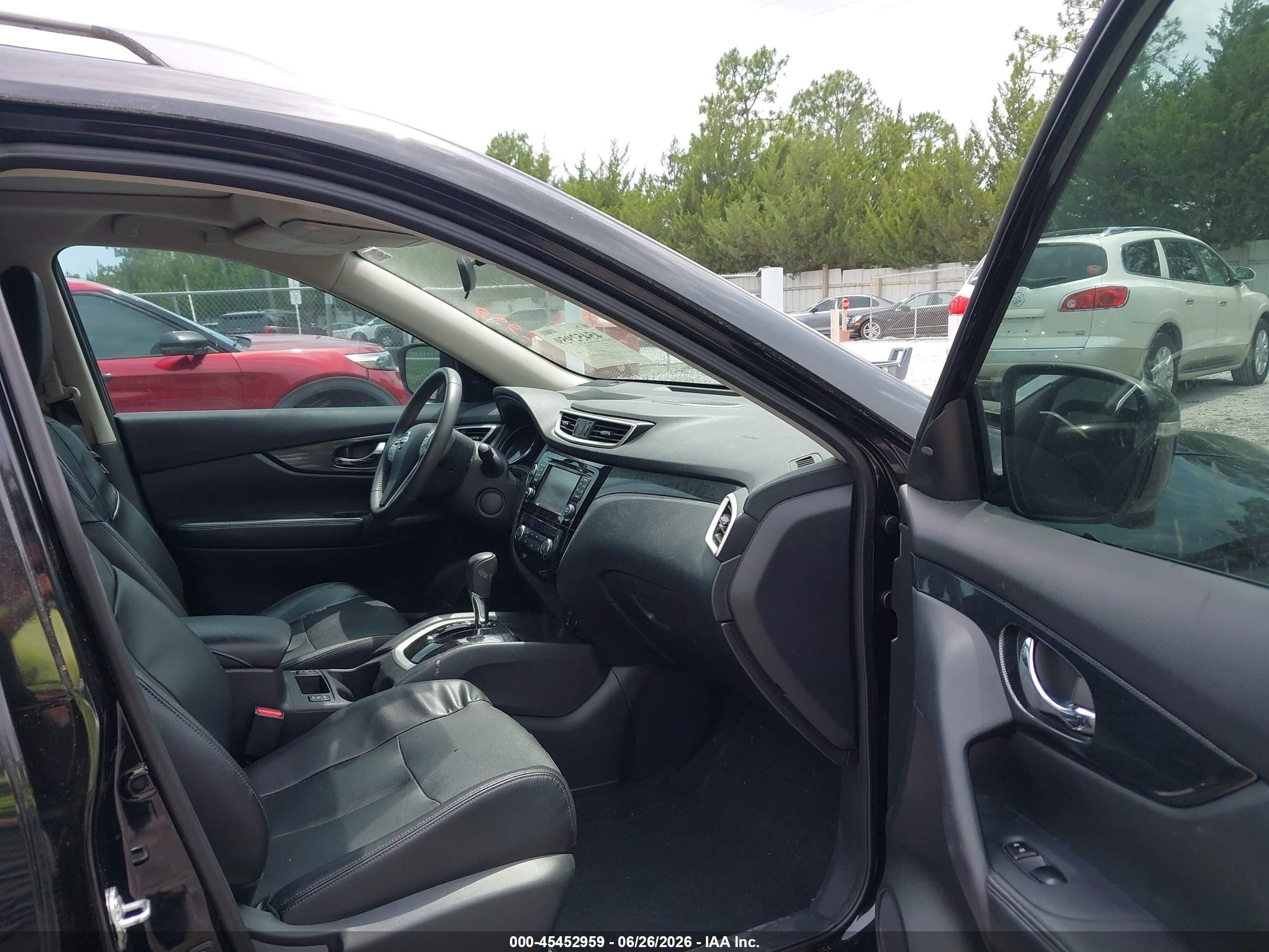 2015 Nissan Rogue Sl Black vin: 5N1AT2MT1FC889440