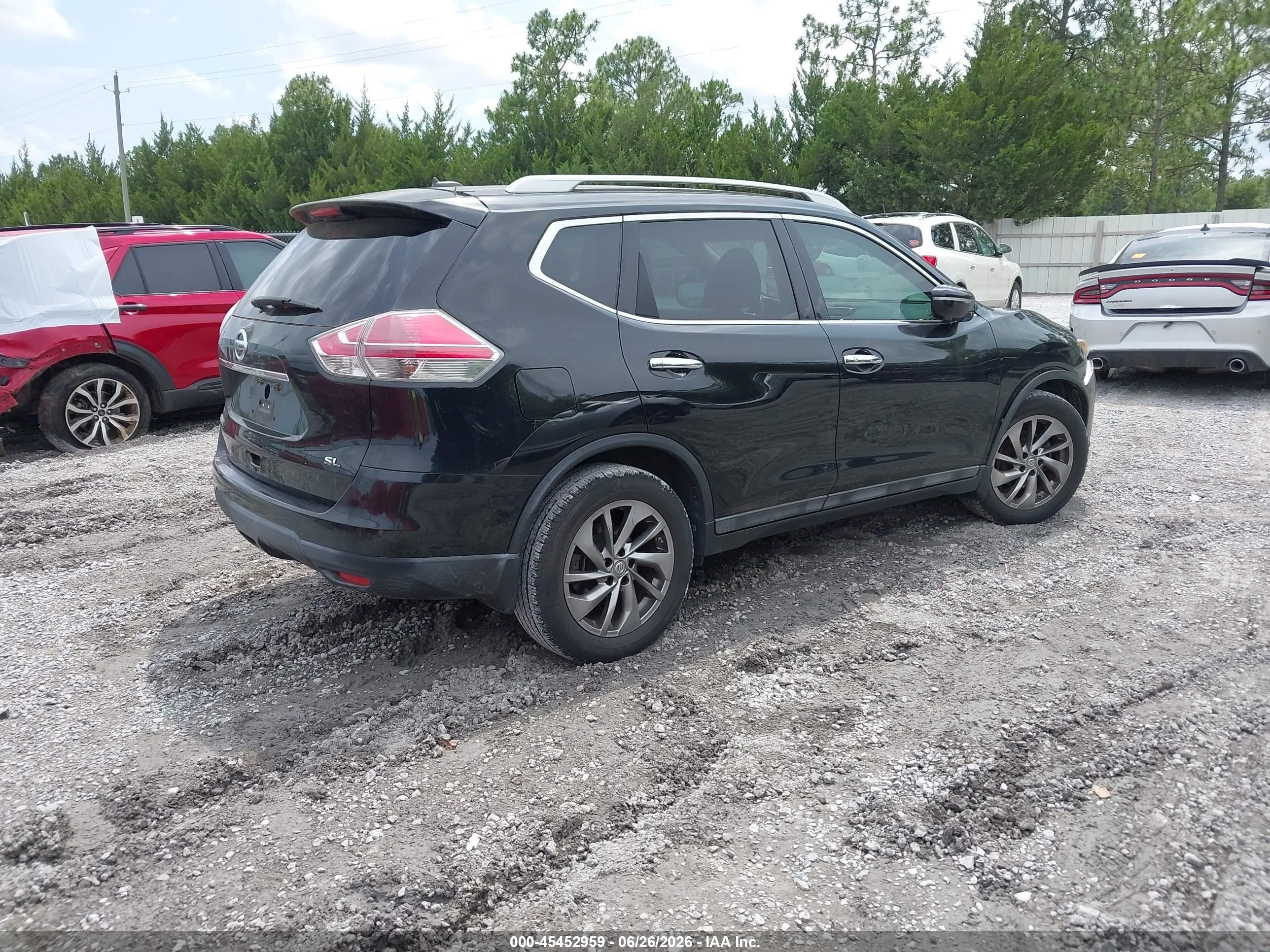 2015 Nissan Rogue Sl Black vin: 5N1AT2MT1FC889440