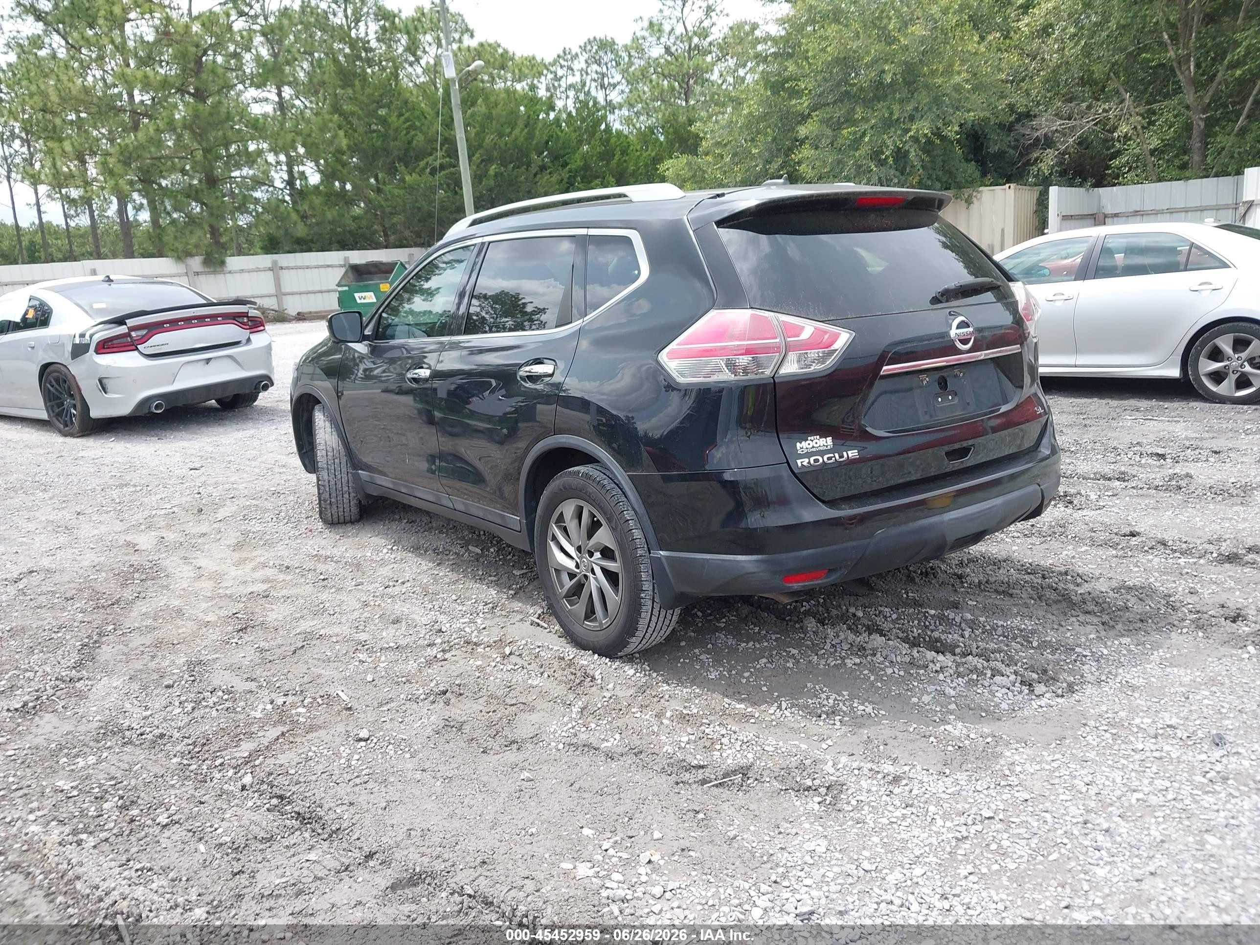 2015 Nissan Rogue Sl Black vin: 5N1AT2MT1FC889440