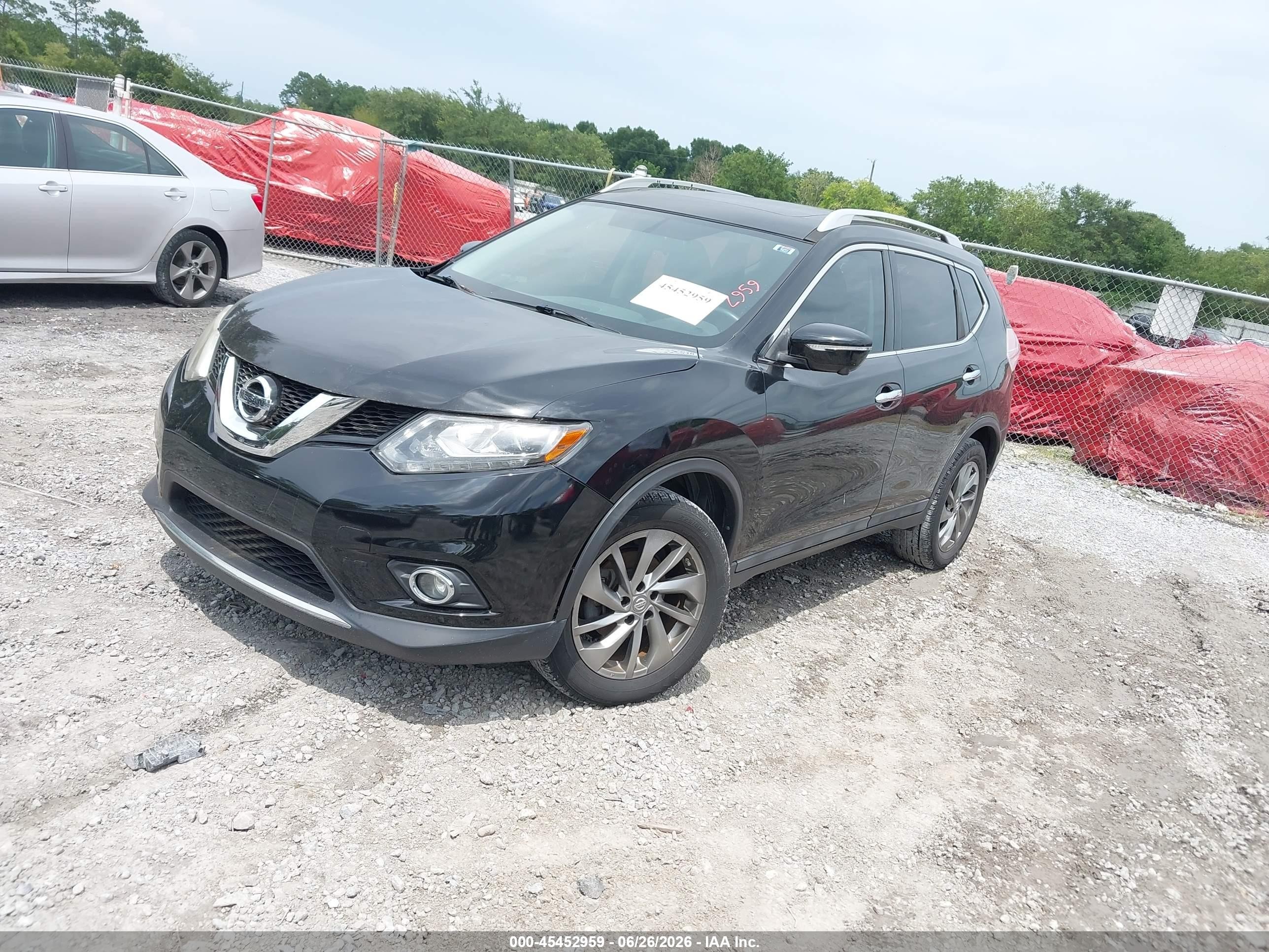 2015 Nissan Rogue Sl Black vin: 5N1AT2MT1FC889440