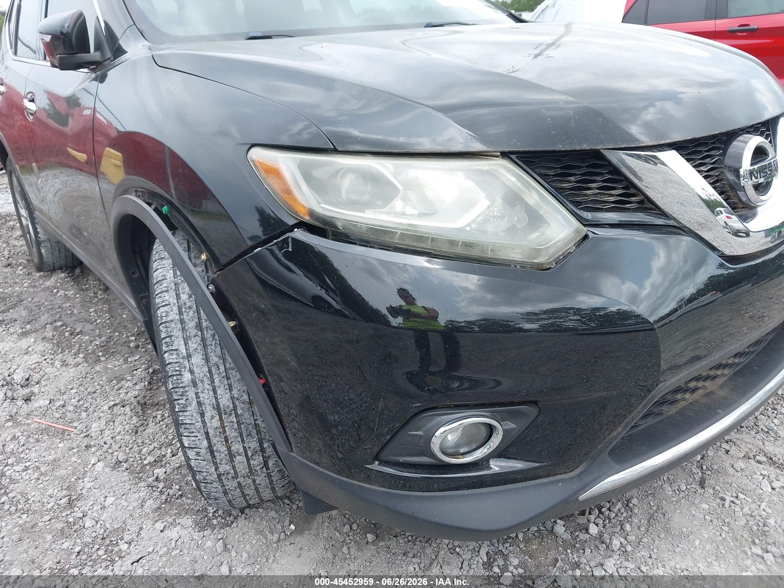 2015 Nissan Rogue Sl Black vin: 5N1AT2MT1FC889440