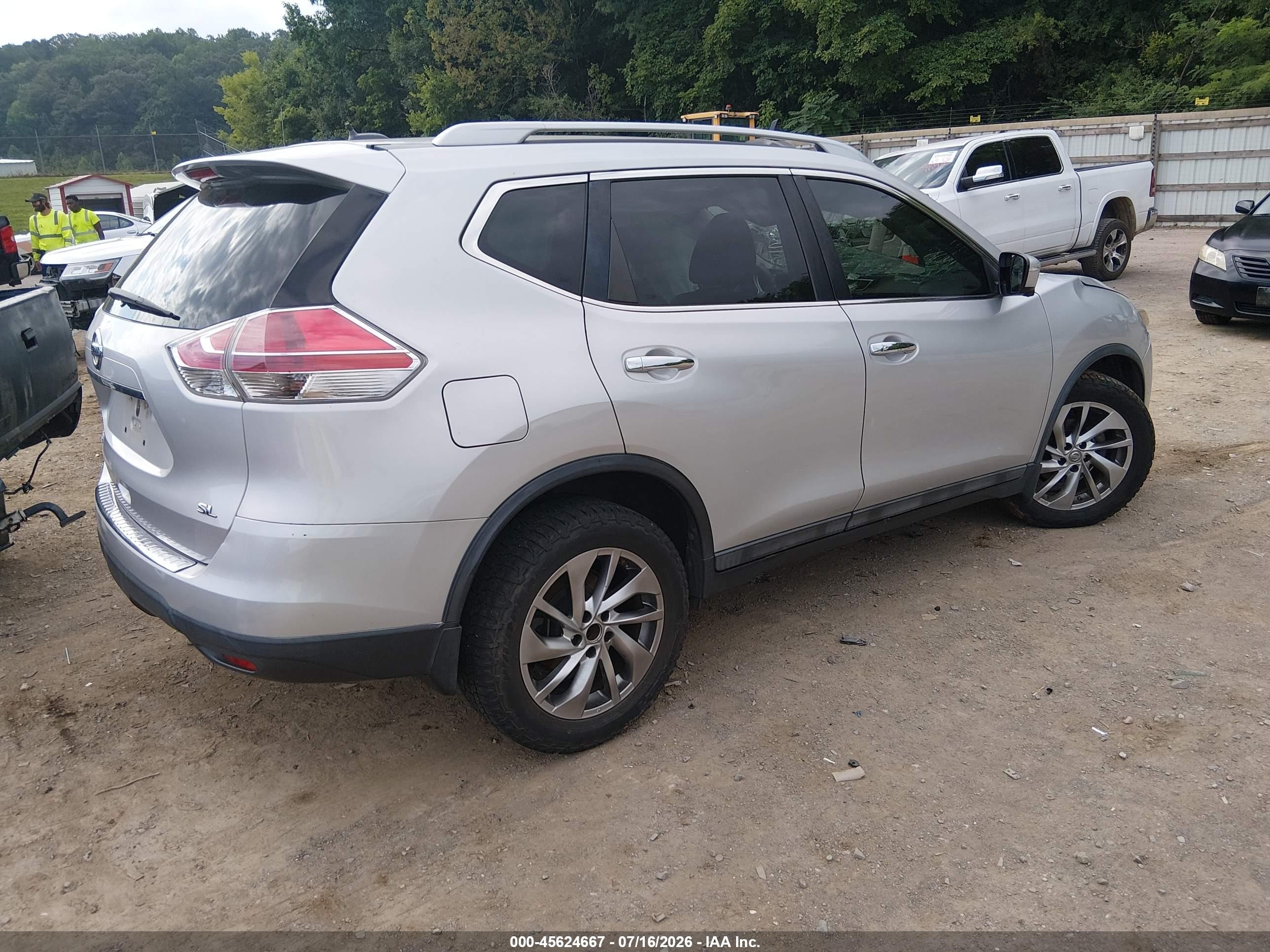 2015 Nissan Rogue Sl Silver vin: 5N1AT2MT1FC900758