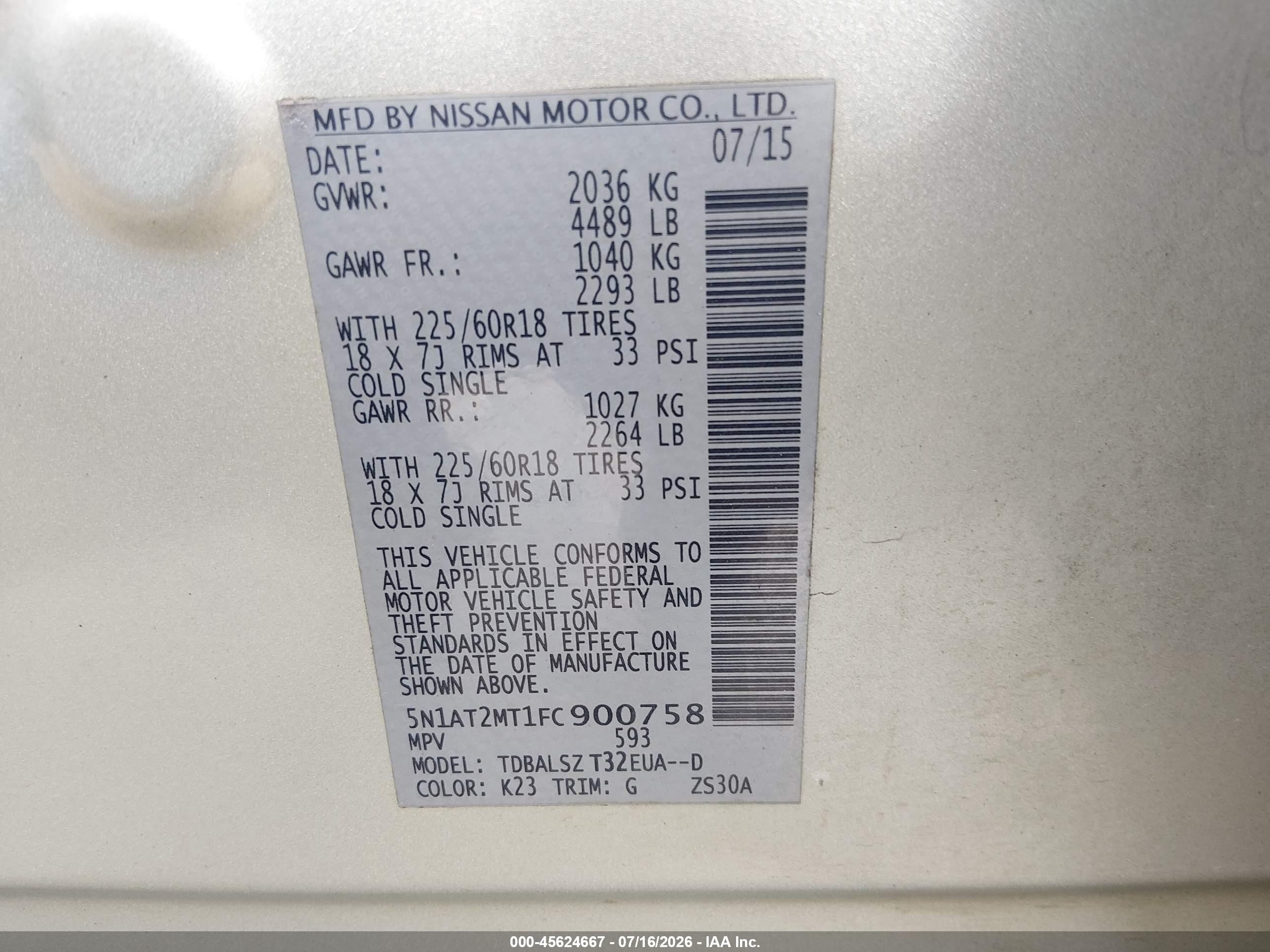 2015 Nissan Rogue Sl Silver vin: 5N1AT2MT1FC900758
