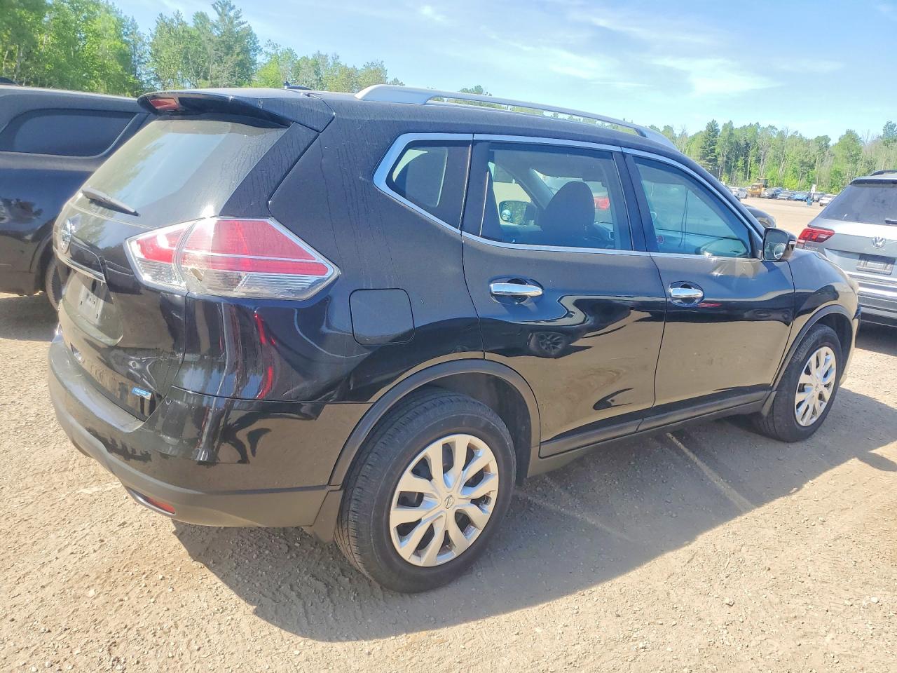 2015 Nissan Rogue S Black vin: 5N1AT2MT1FC908729
